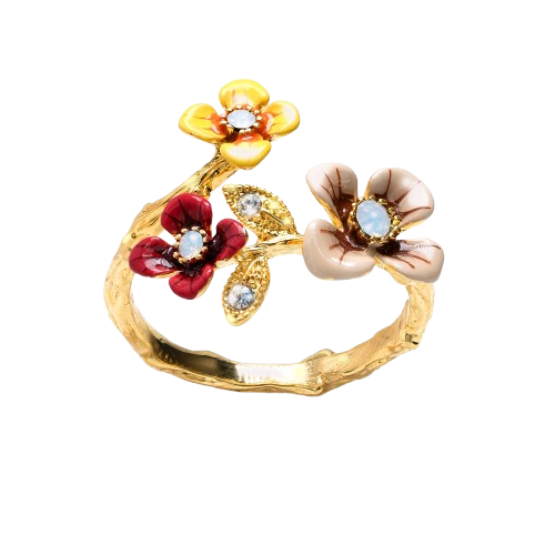 Lucky Blooming Wildflower Adjustable Ring