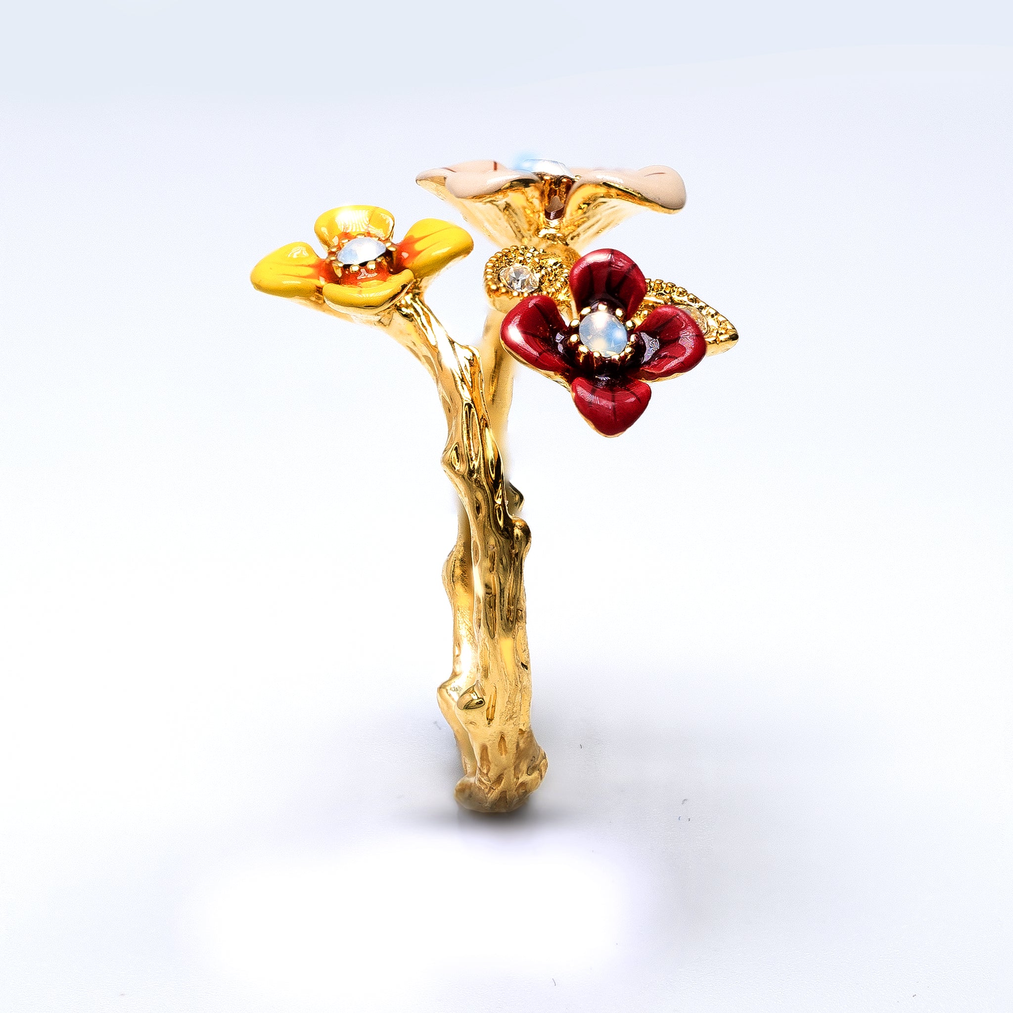 Lucky Blooming Wildflower Adjustable Ring
