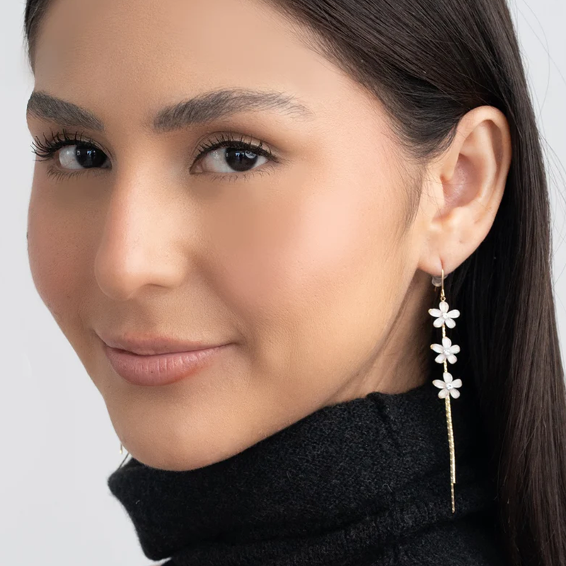 Pure Dream Flower Drop Earrings