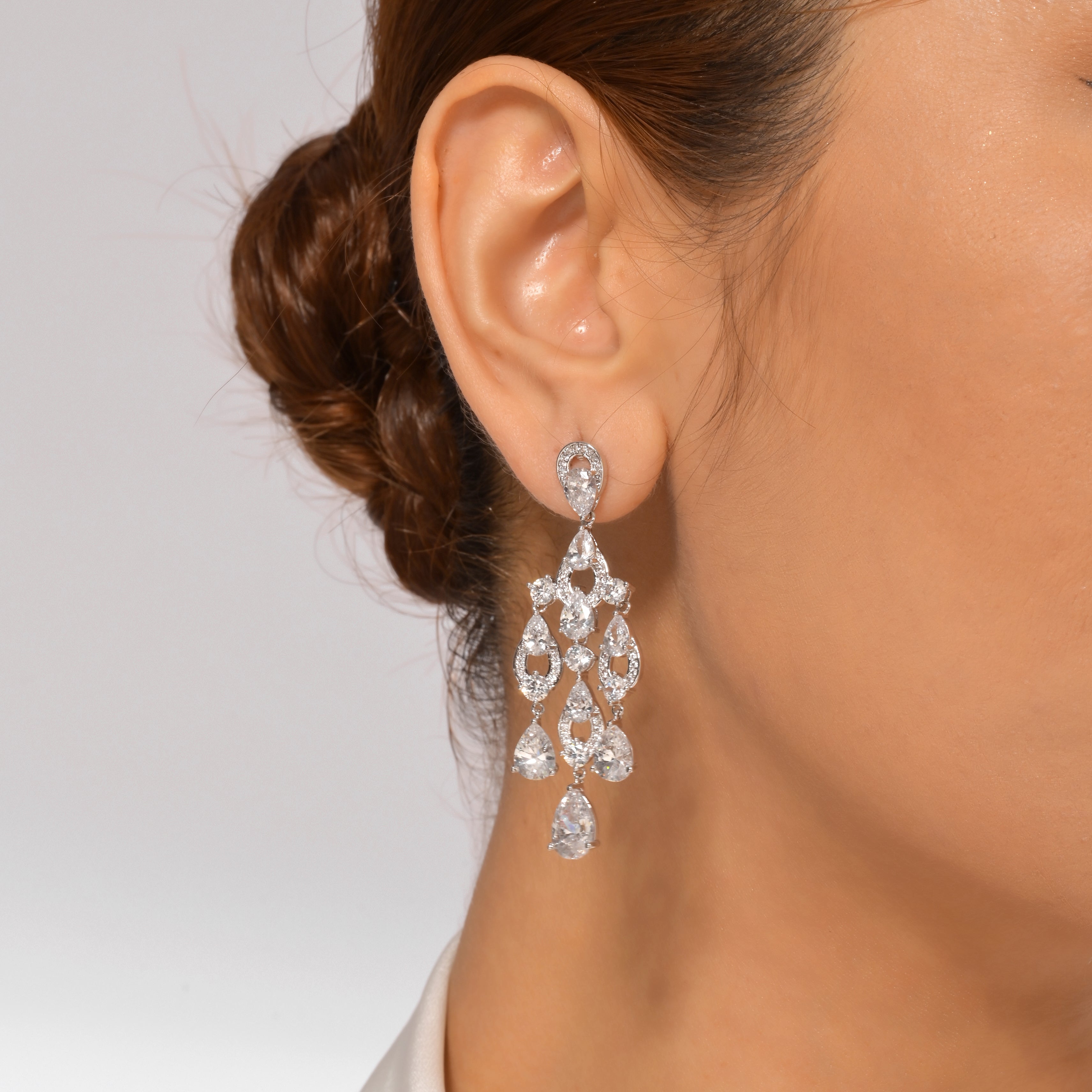 Dazzling Cascade Crystal Earrings