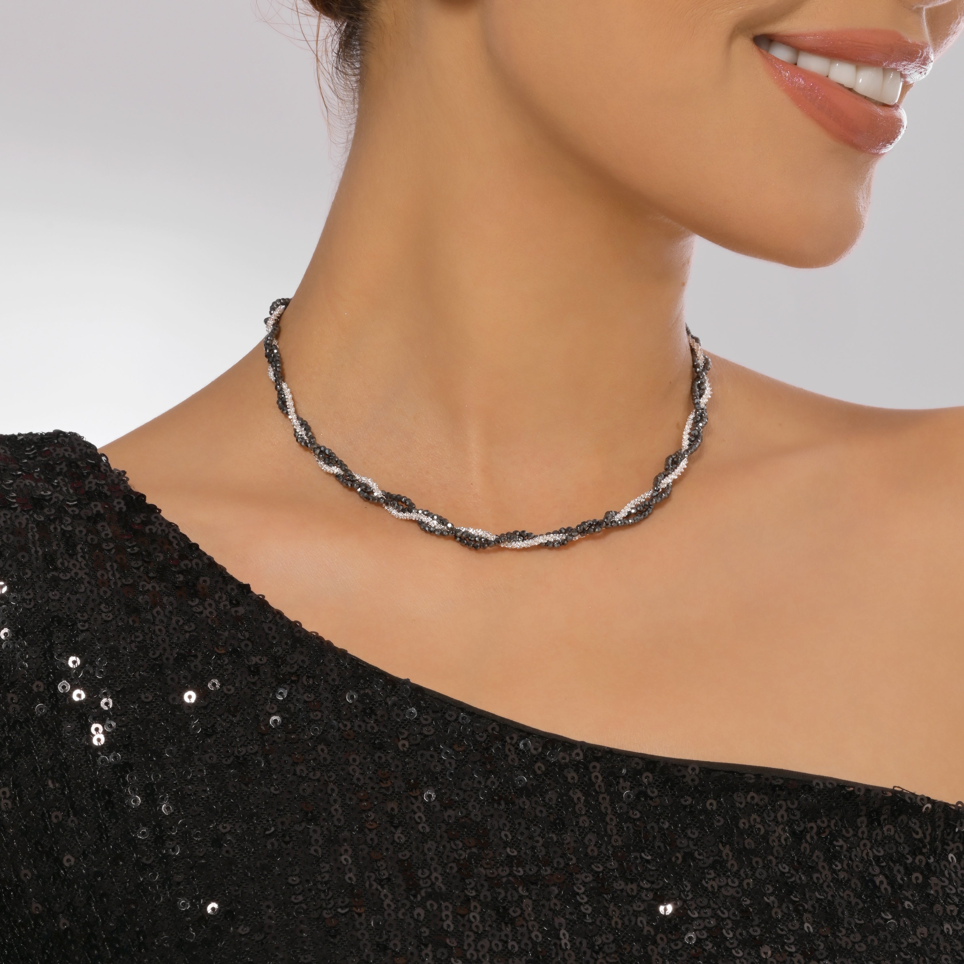 Midnight Elegance Beaded Necklace