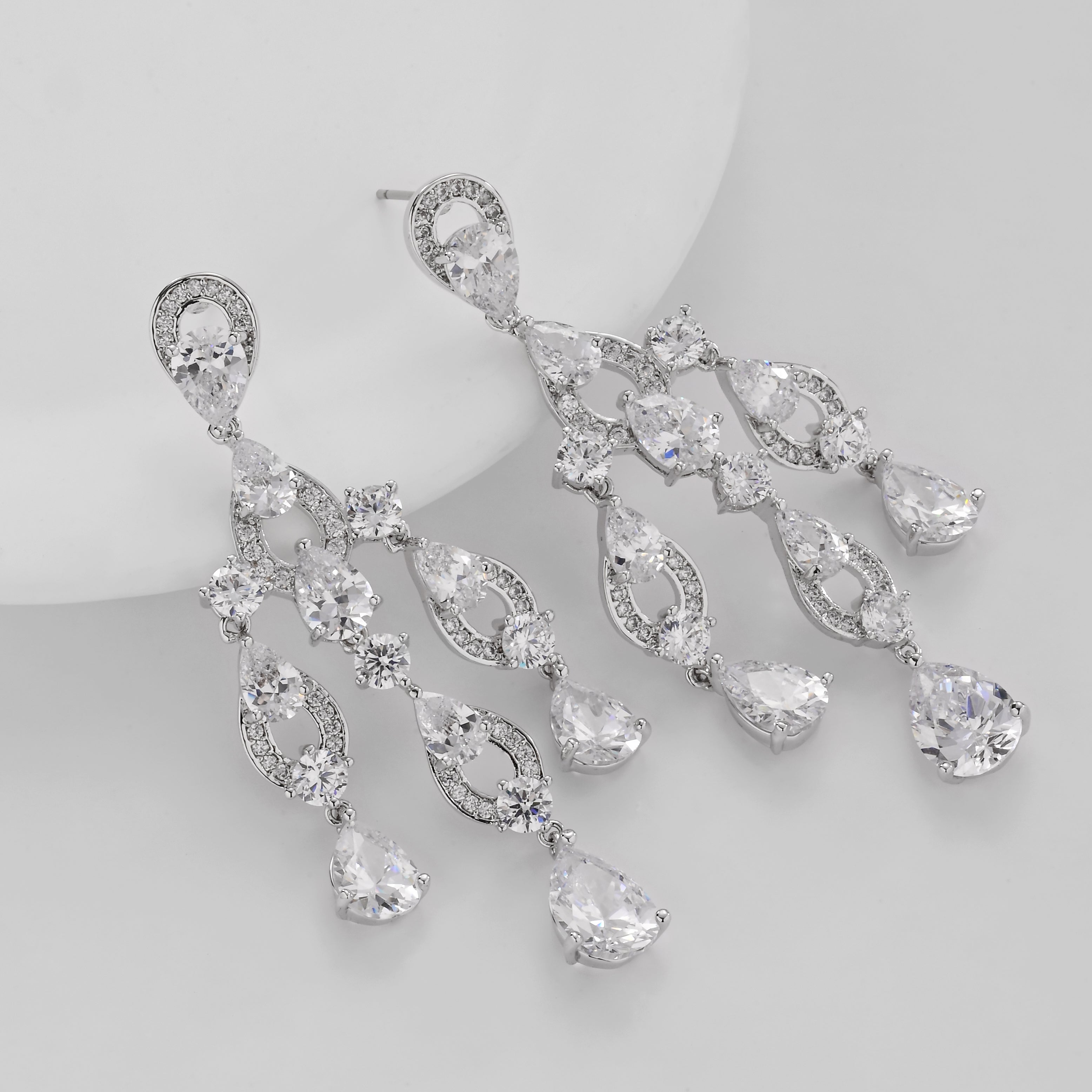 Dazzling Cascade Crystal Earrings
