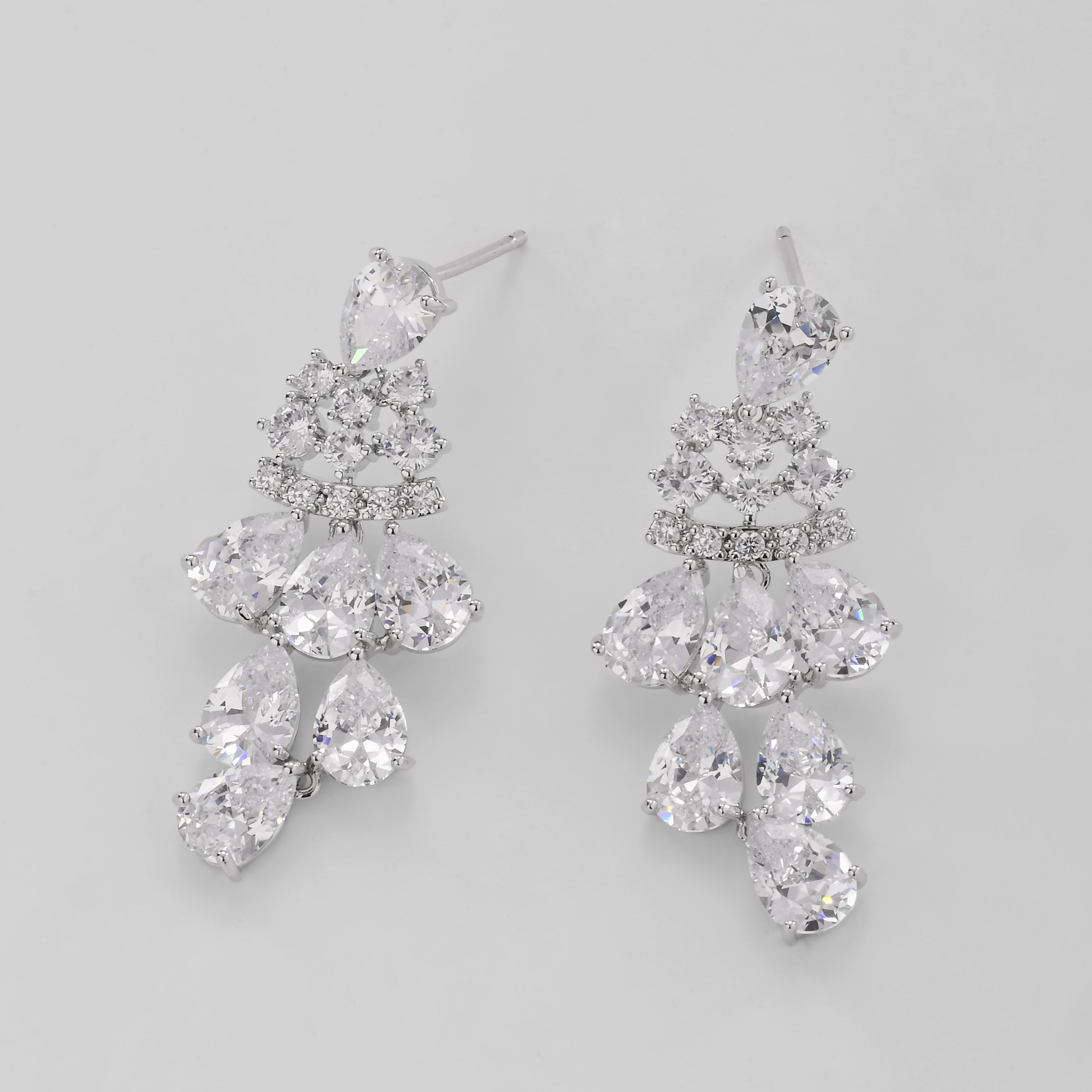 Lustrous Crystal Cascade Earrings