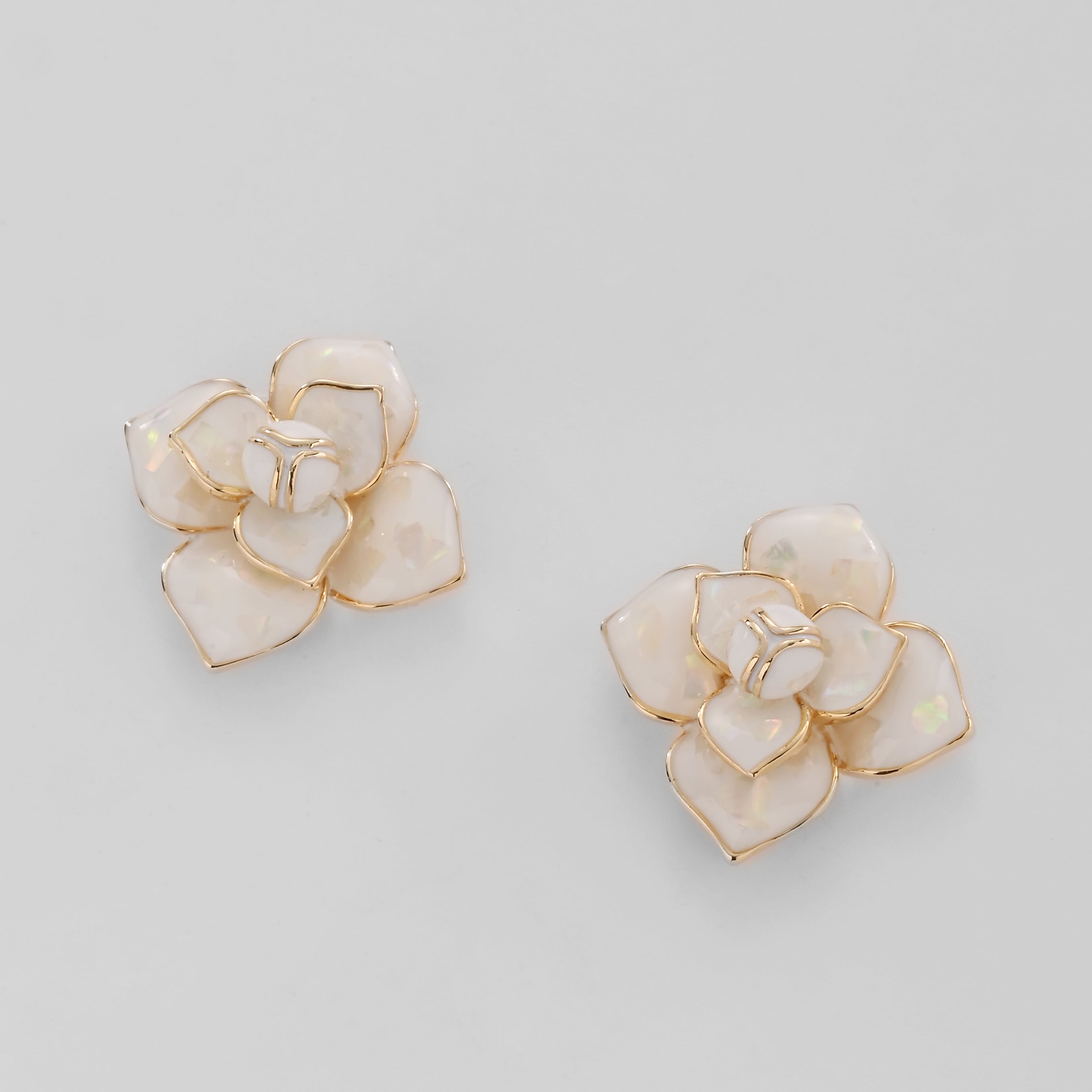 Opal Flower Stud Earrings