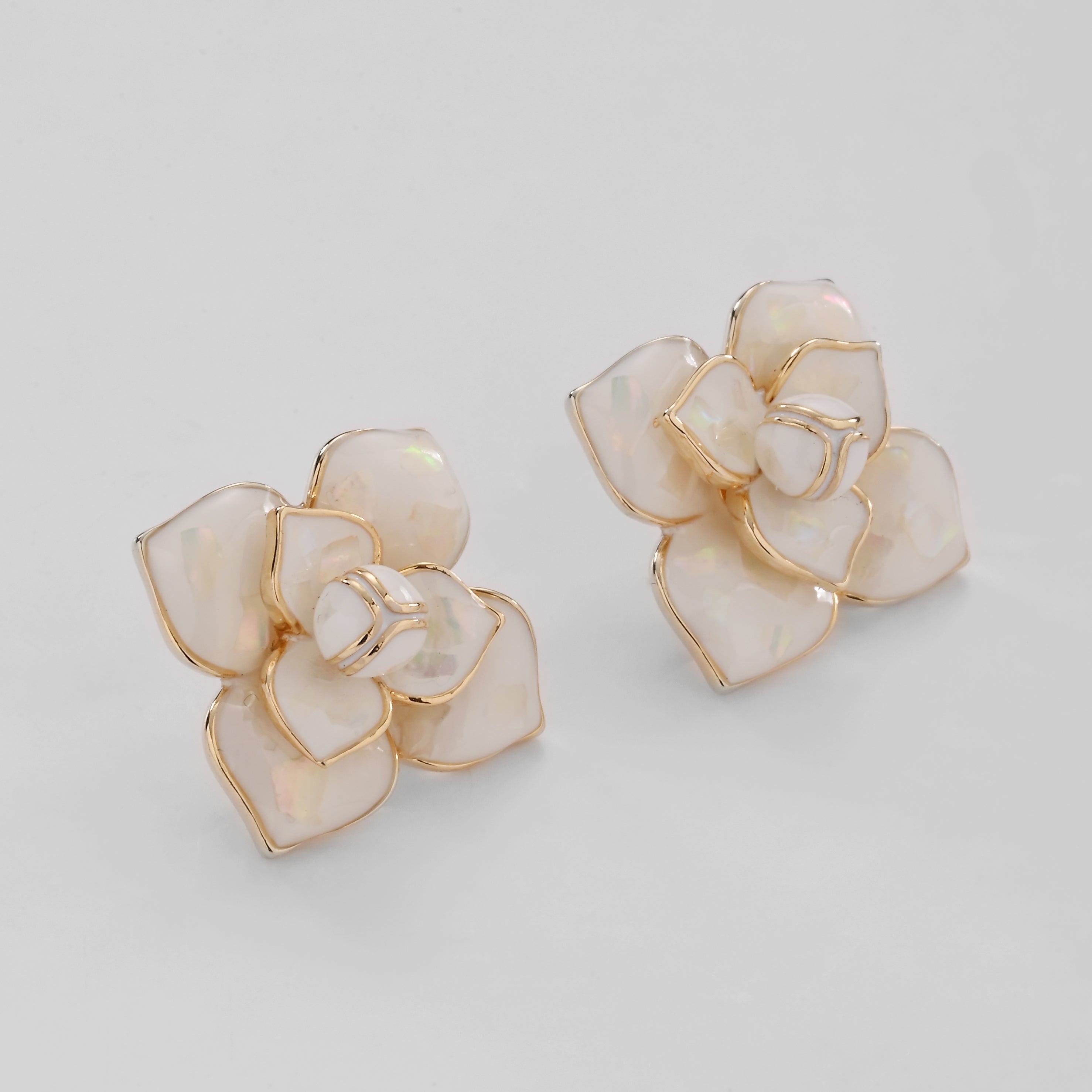 Opal Flower Stud Earrings