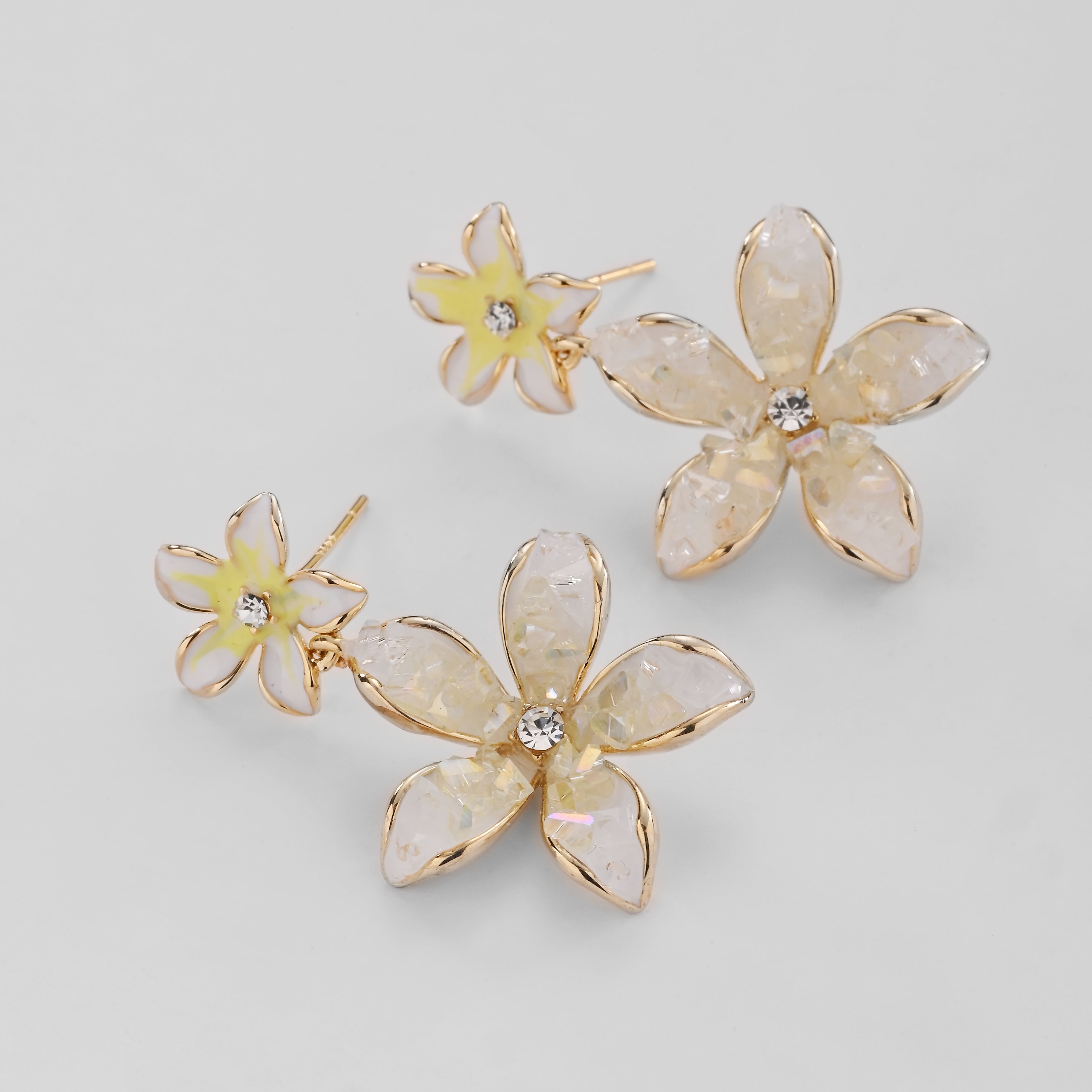 Opal Bloom Double Flower Earrings