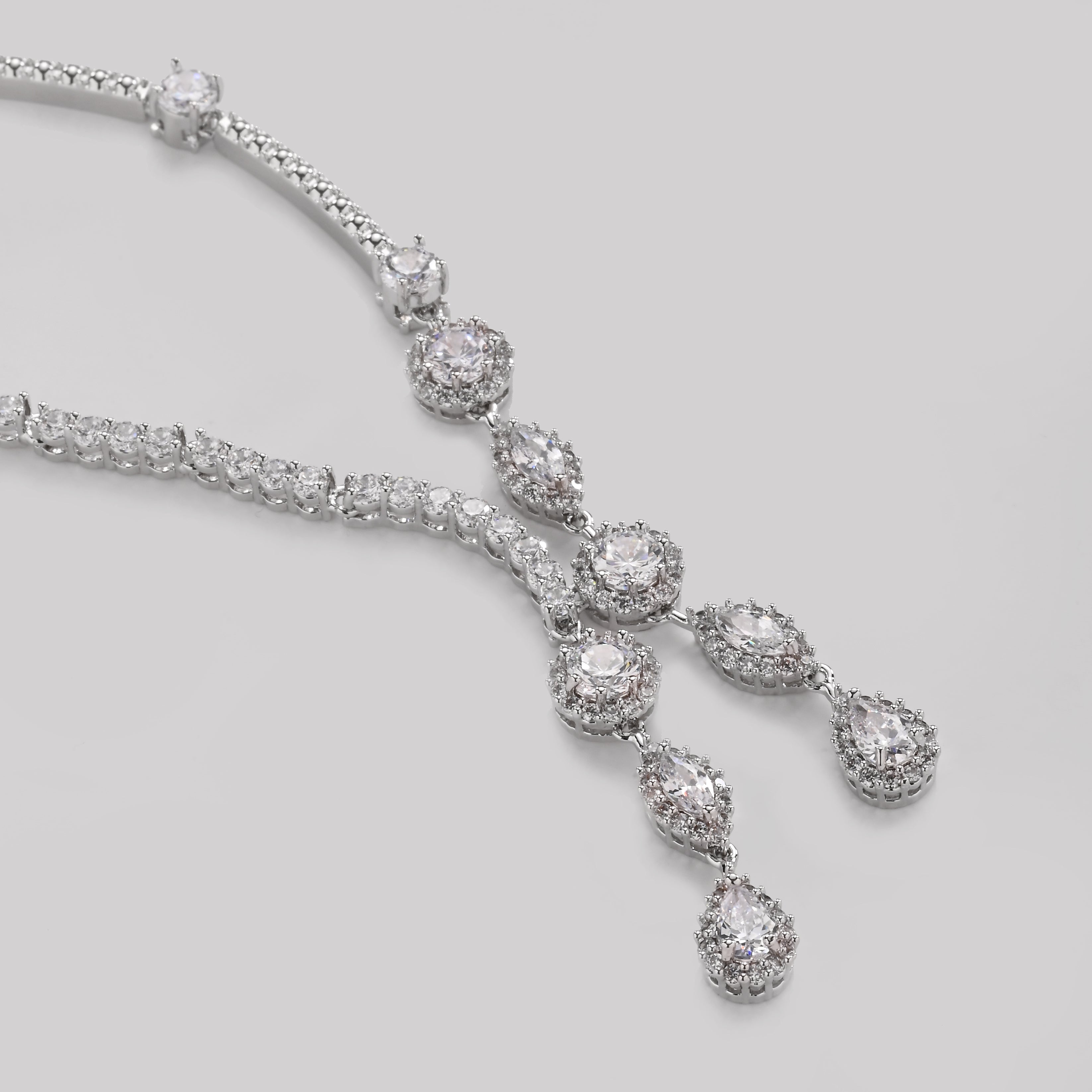 Collar Lariat de Gota de Rocío de Cristal