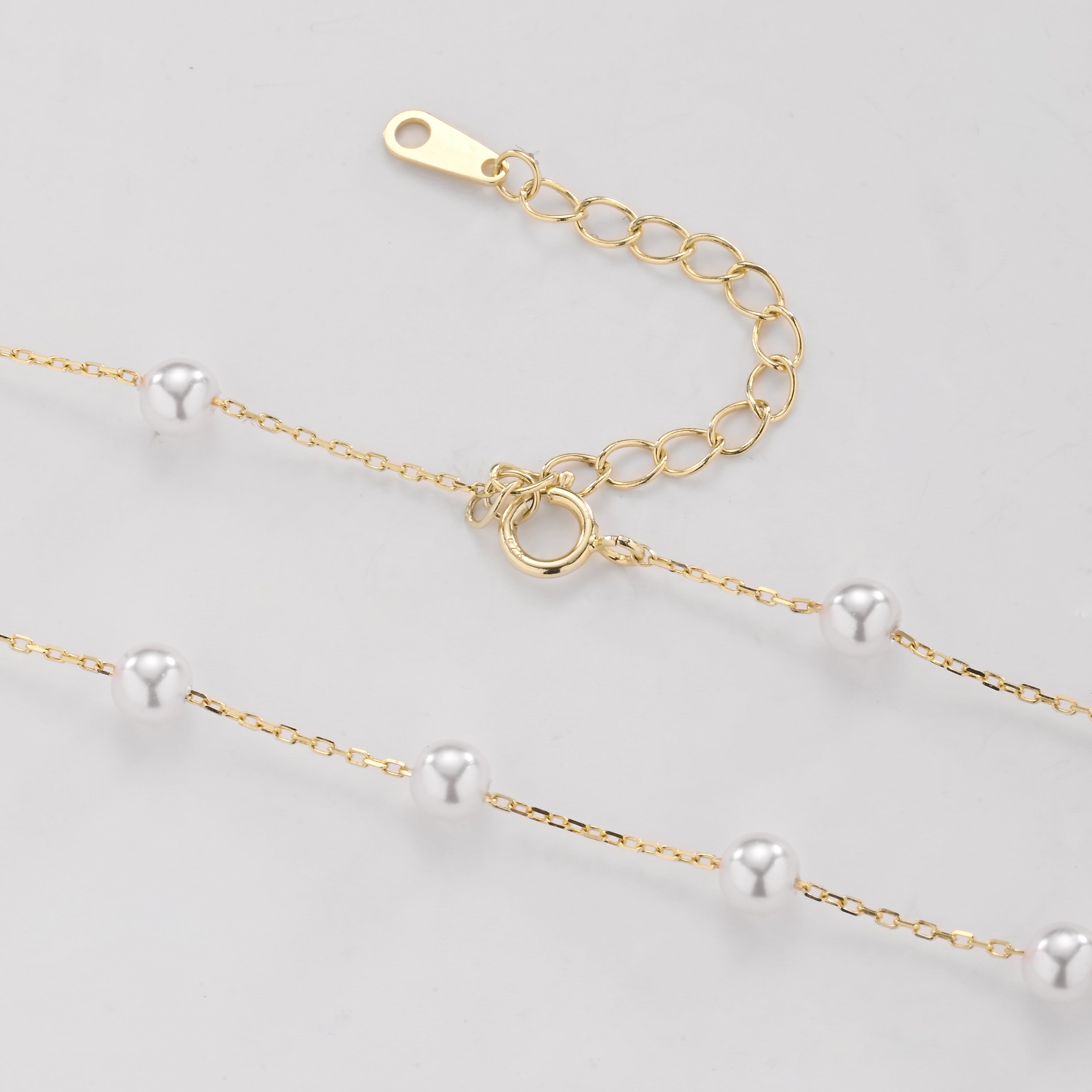 Collar de cadena de perlas flotantes