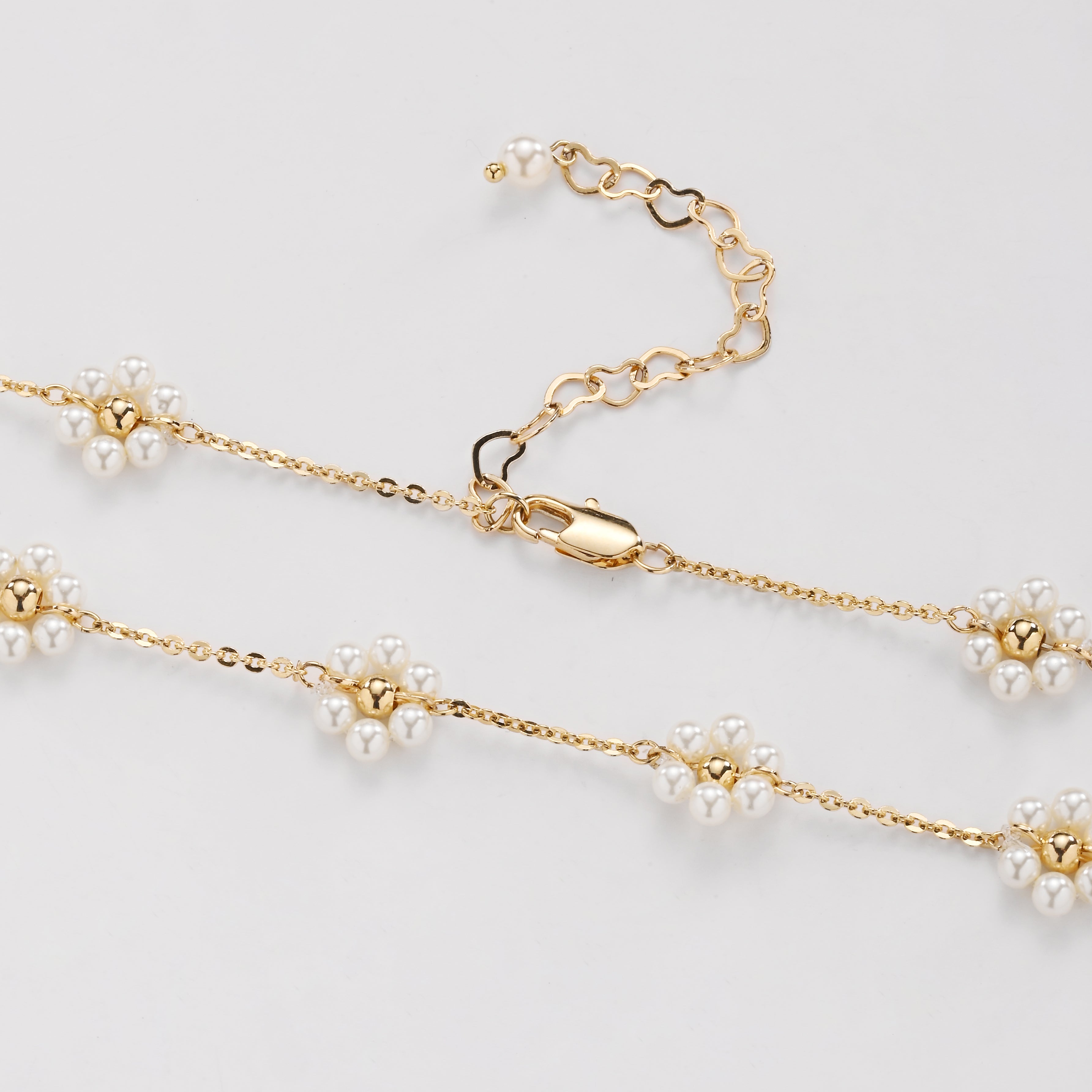 Adjustable Floral Pearl Blossom Jewelry Set – Premium Gold-Plated Necklace with Matching Pearl Flower Adjustable Ring | Elegant, unique Design | Luxury Gift Set