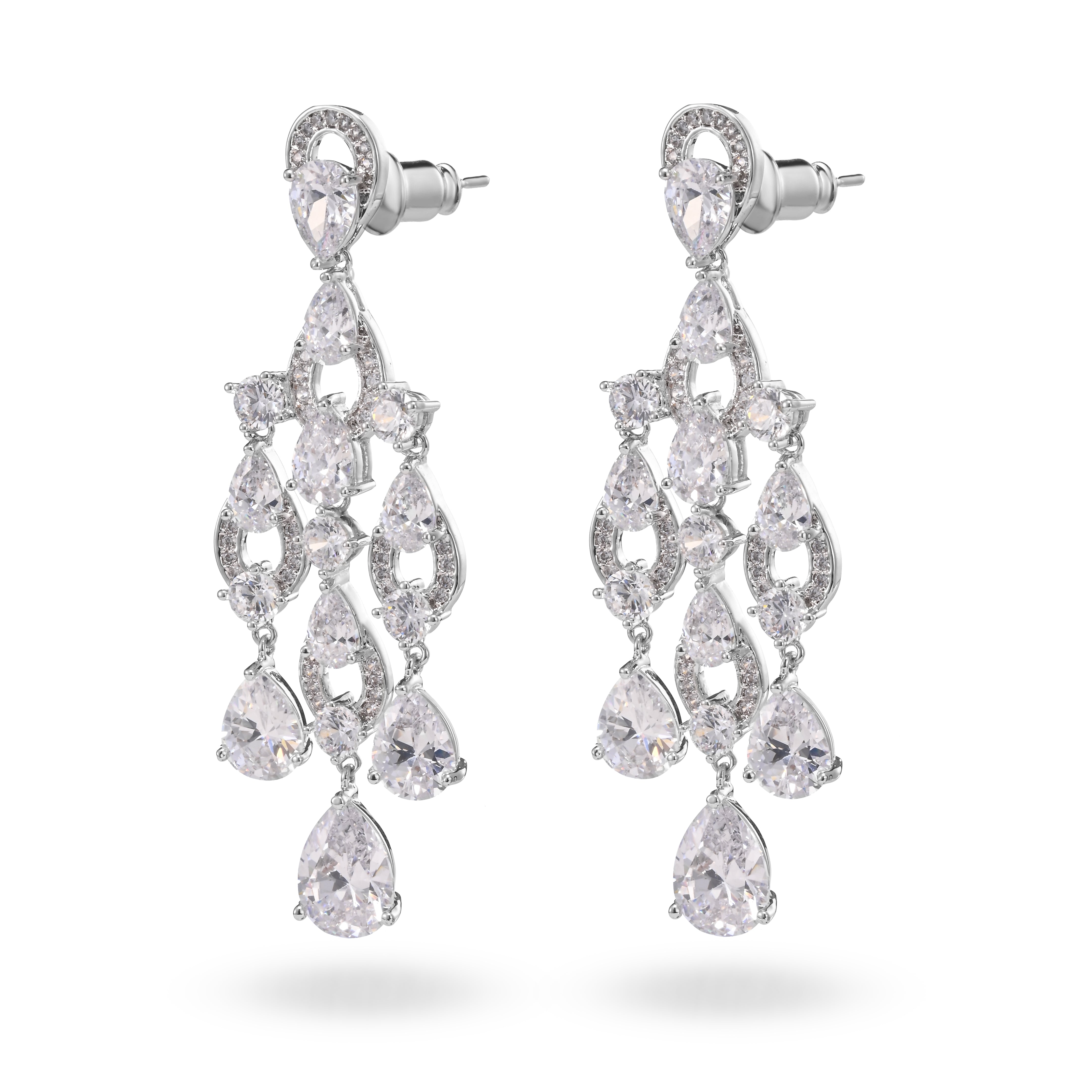 Dazzling Cascade Crystal Earrings