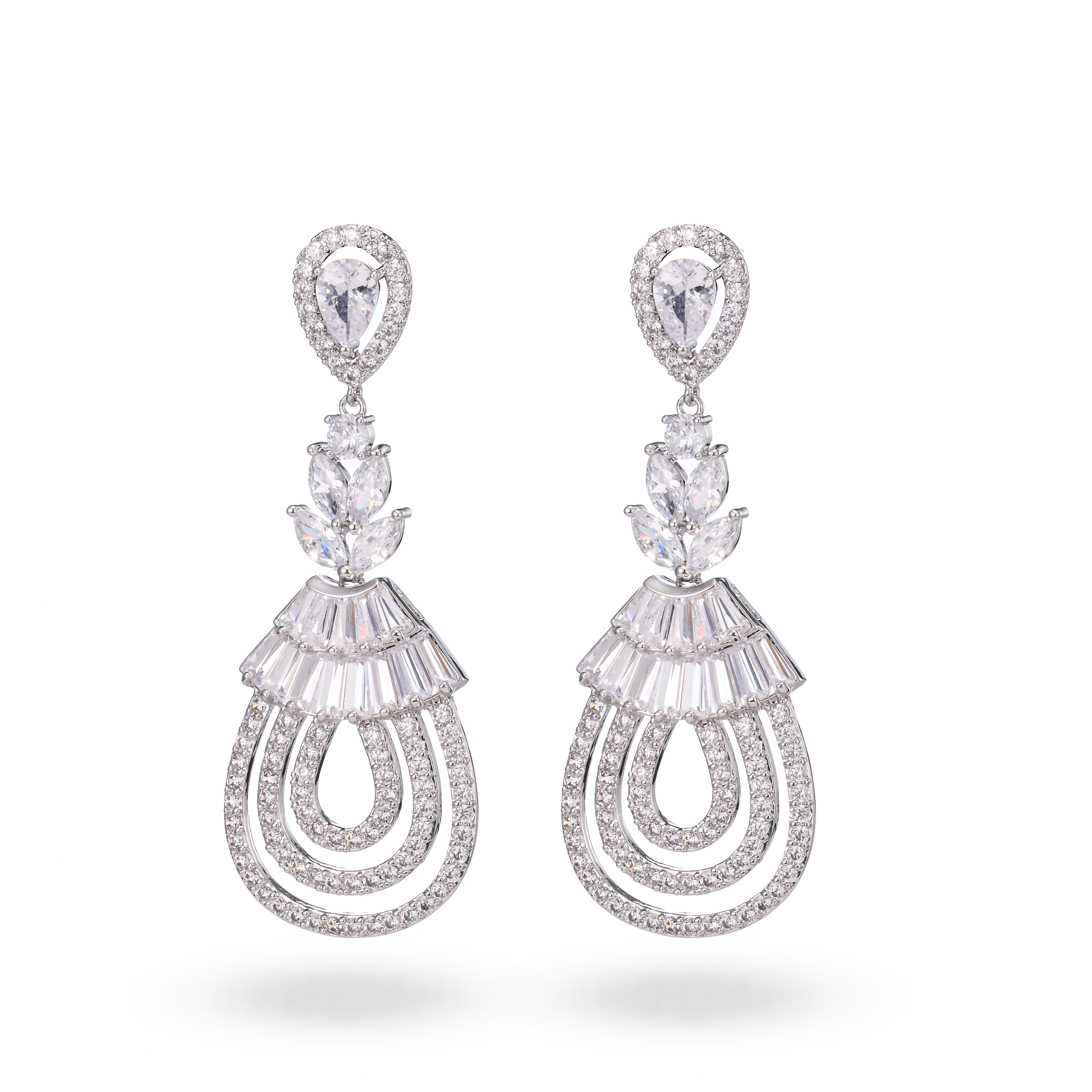 Crystal Angel Drop Earrings