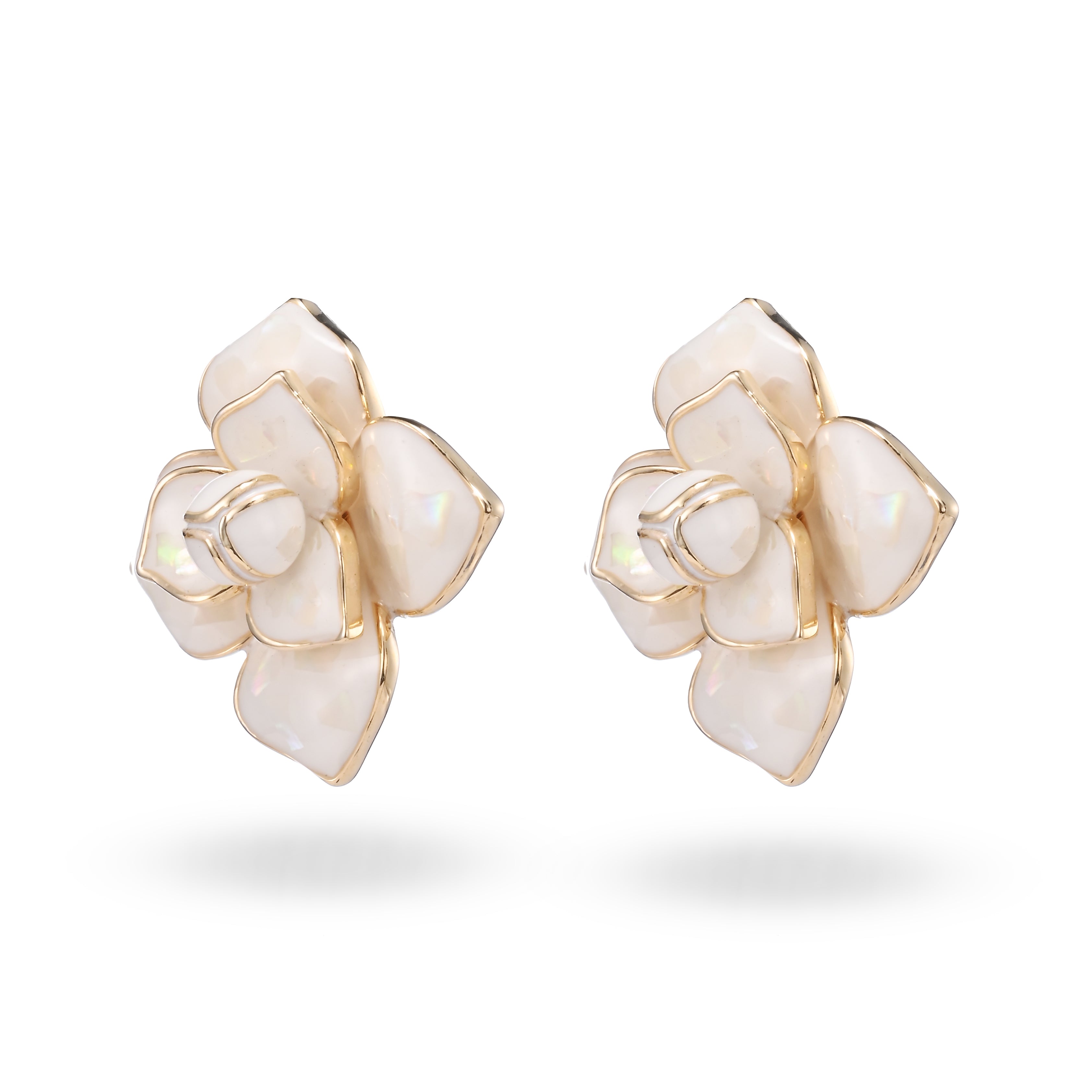 Opal Flower Stud Earrings