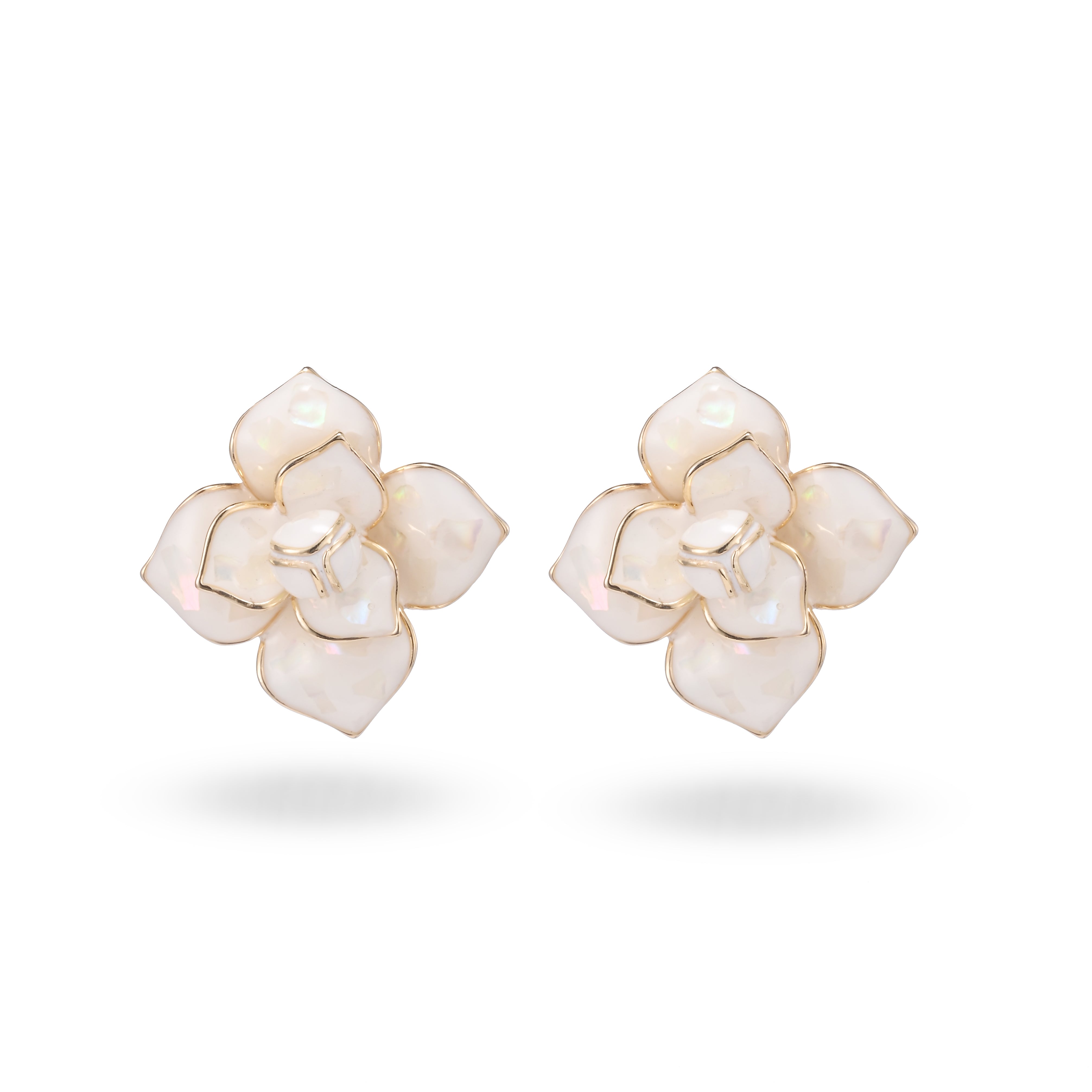 Opal Flower Stud Earrings