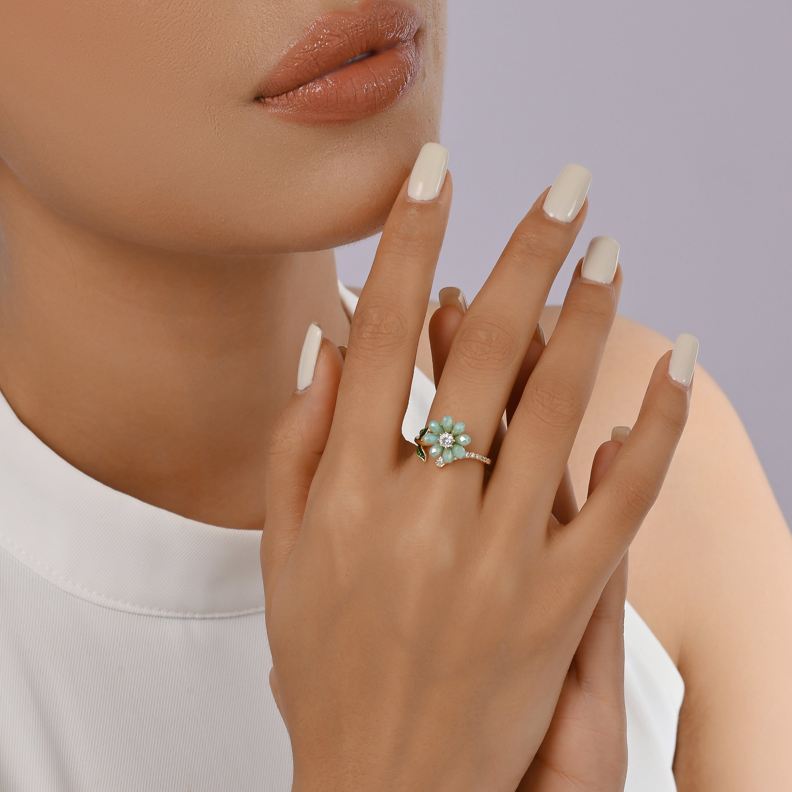 Springtime Daisy Fidget Ring