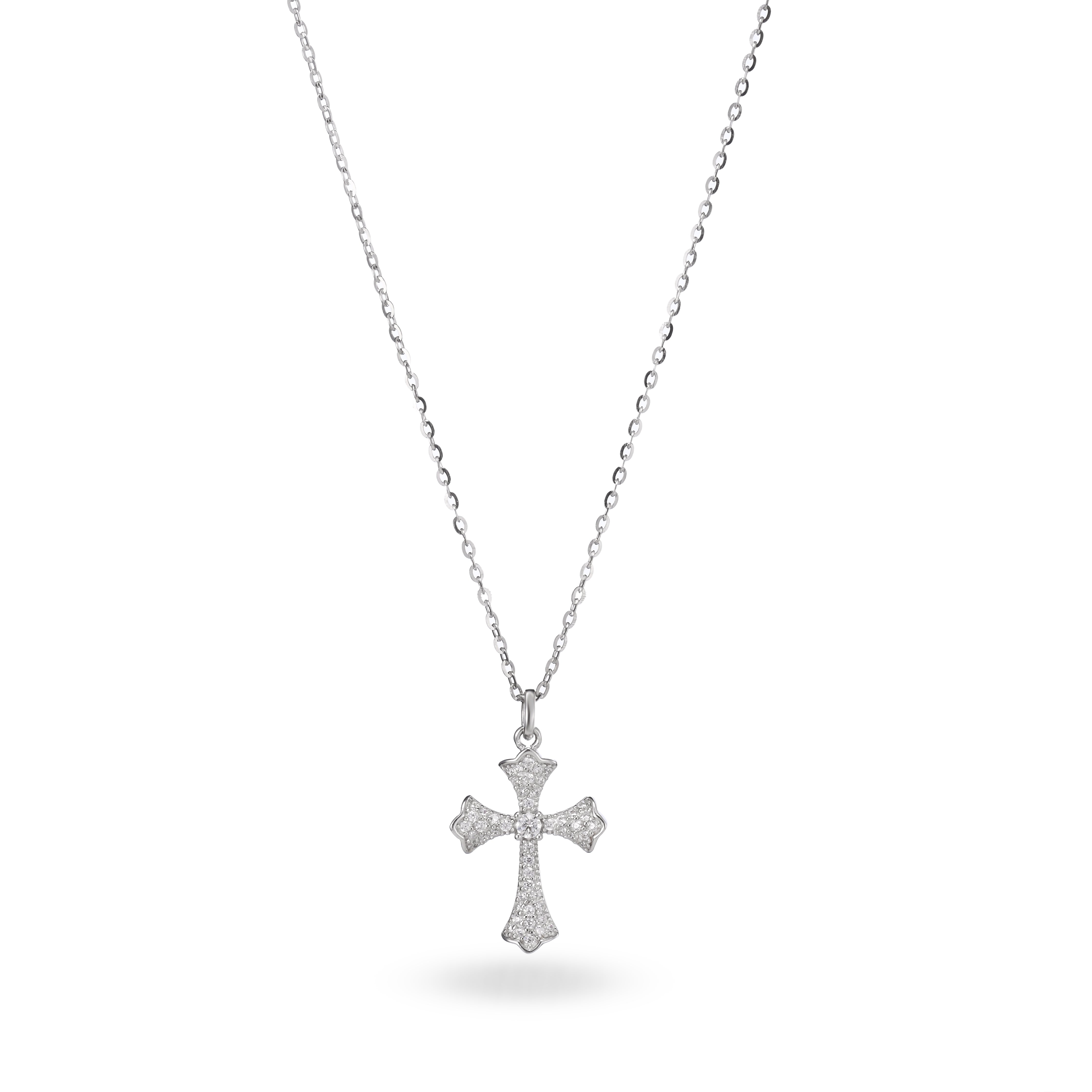 Collar con colgante de cruz de cristal