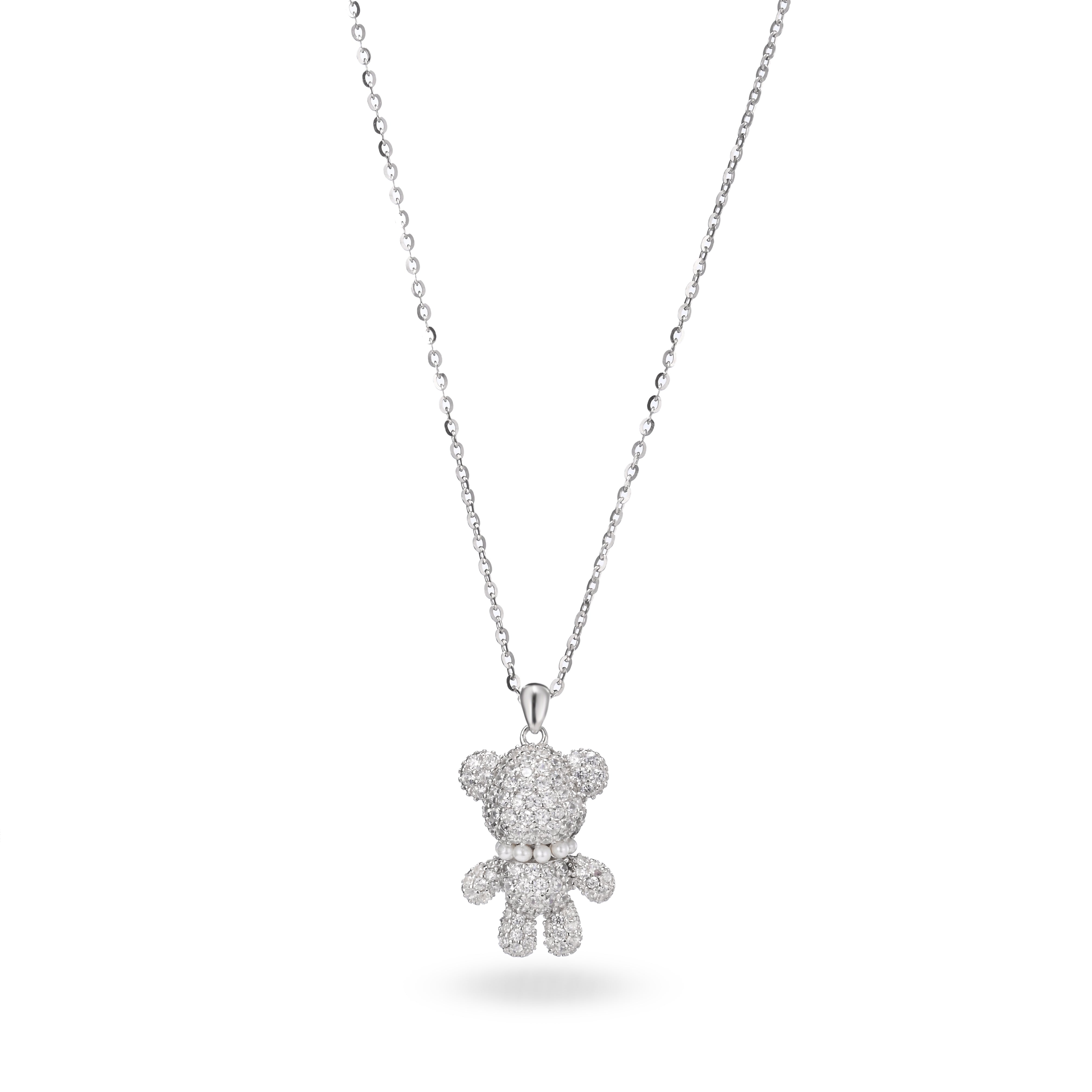 Gold Teddy Bear Pendant Necklace