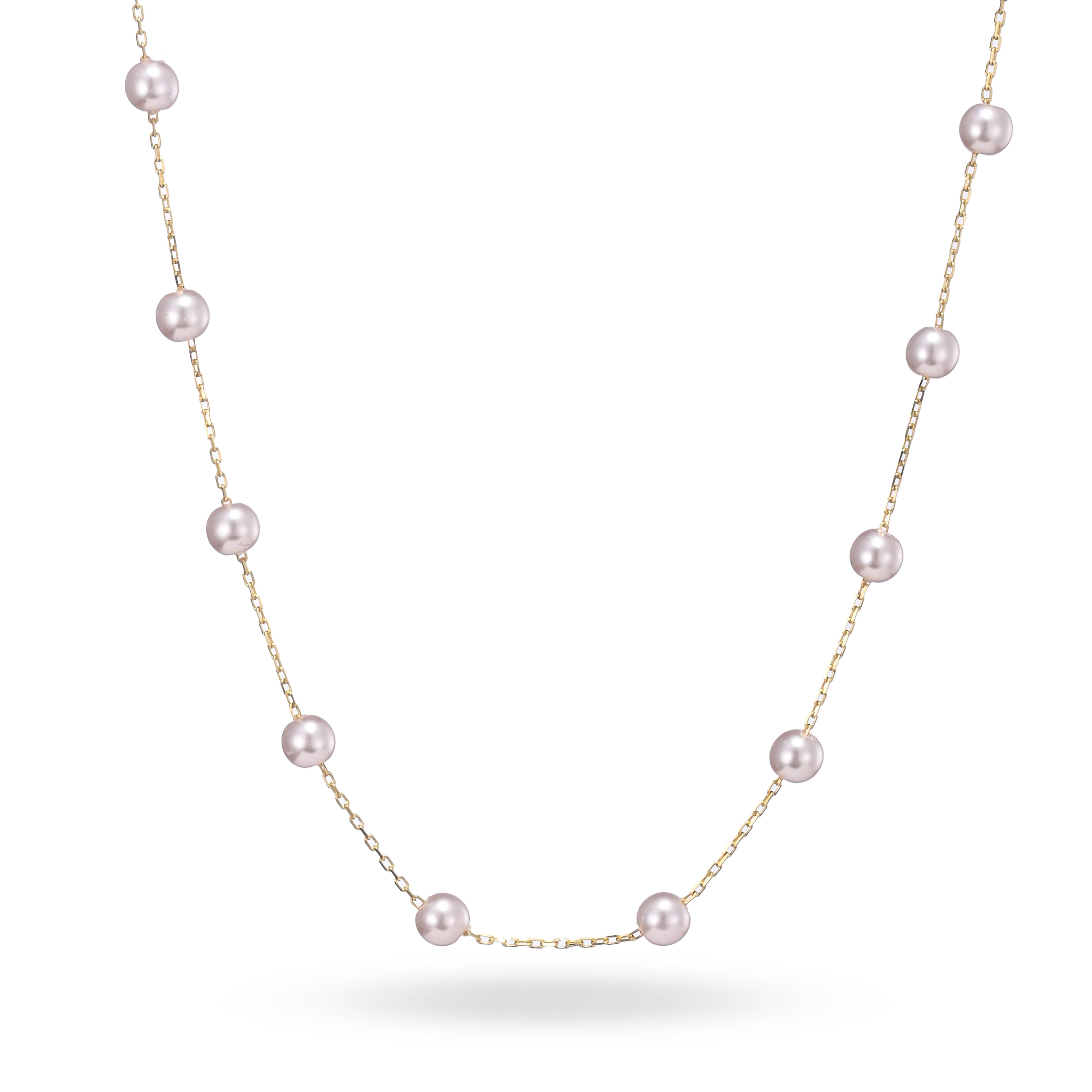 Collar de cadena de perlas flotantes
