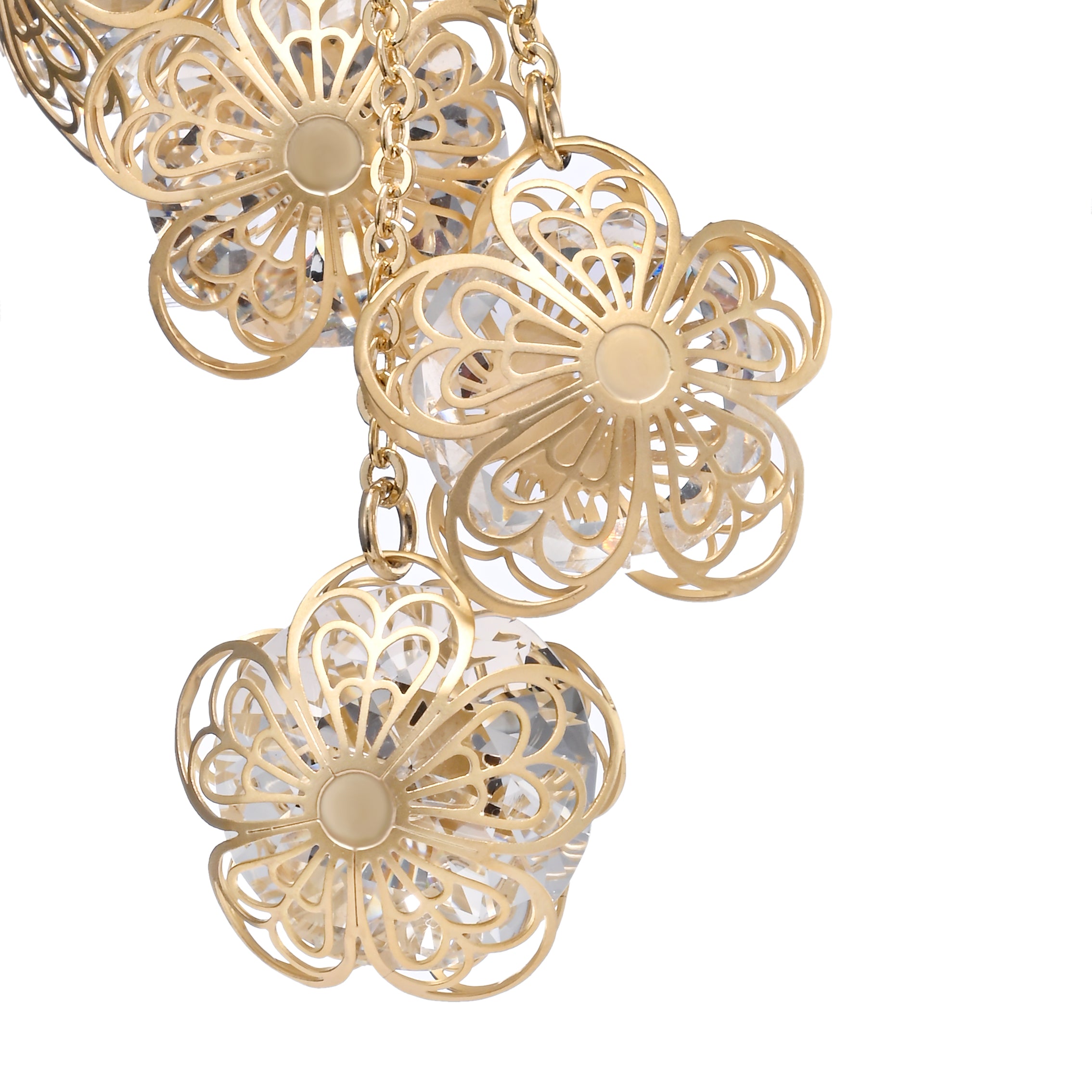 Charm para bolso Cascada de flores doradas