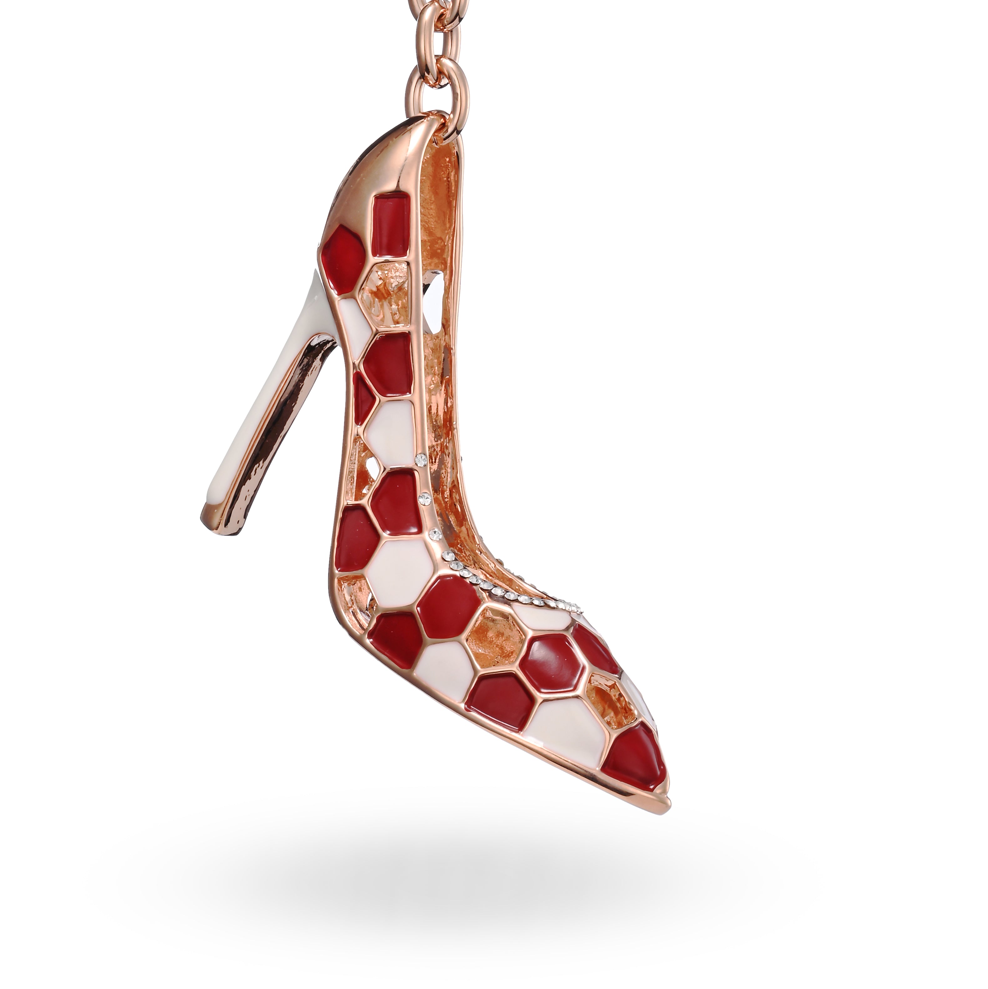 Charm para bolso de tacón alto con diseño de leopardo rubí