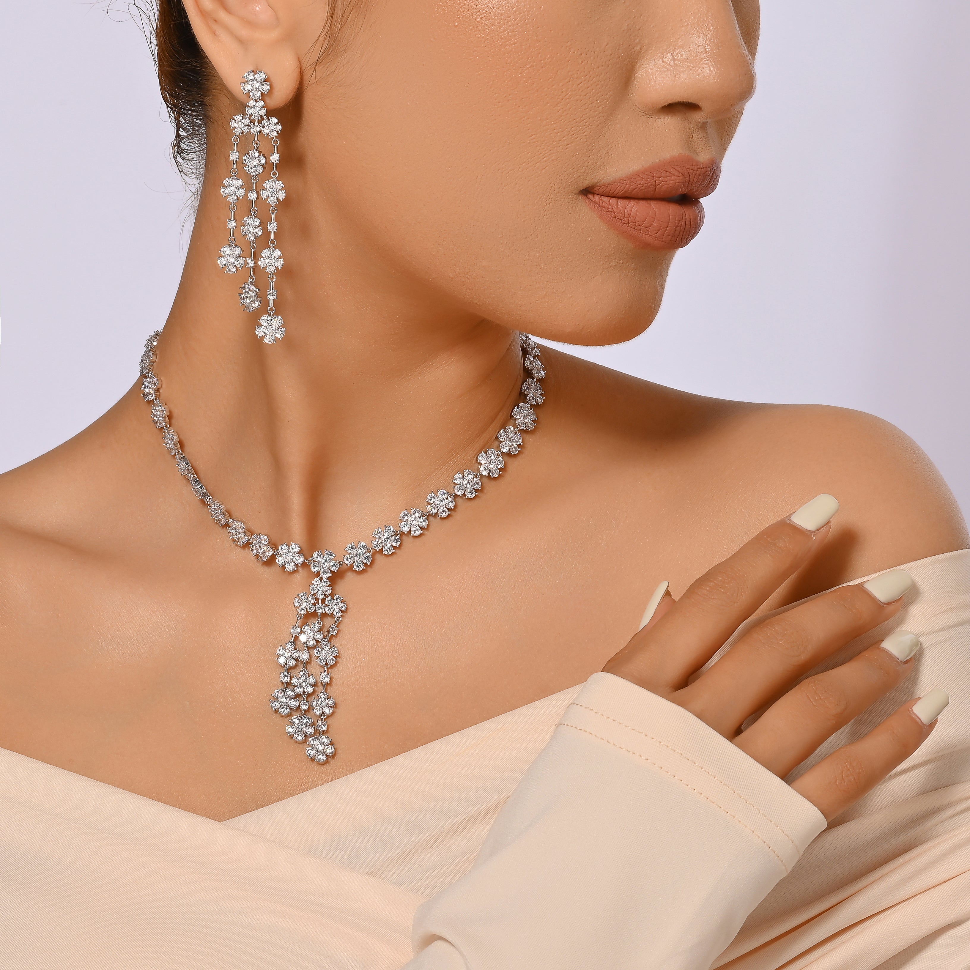 Crystal Floral Cascade Set