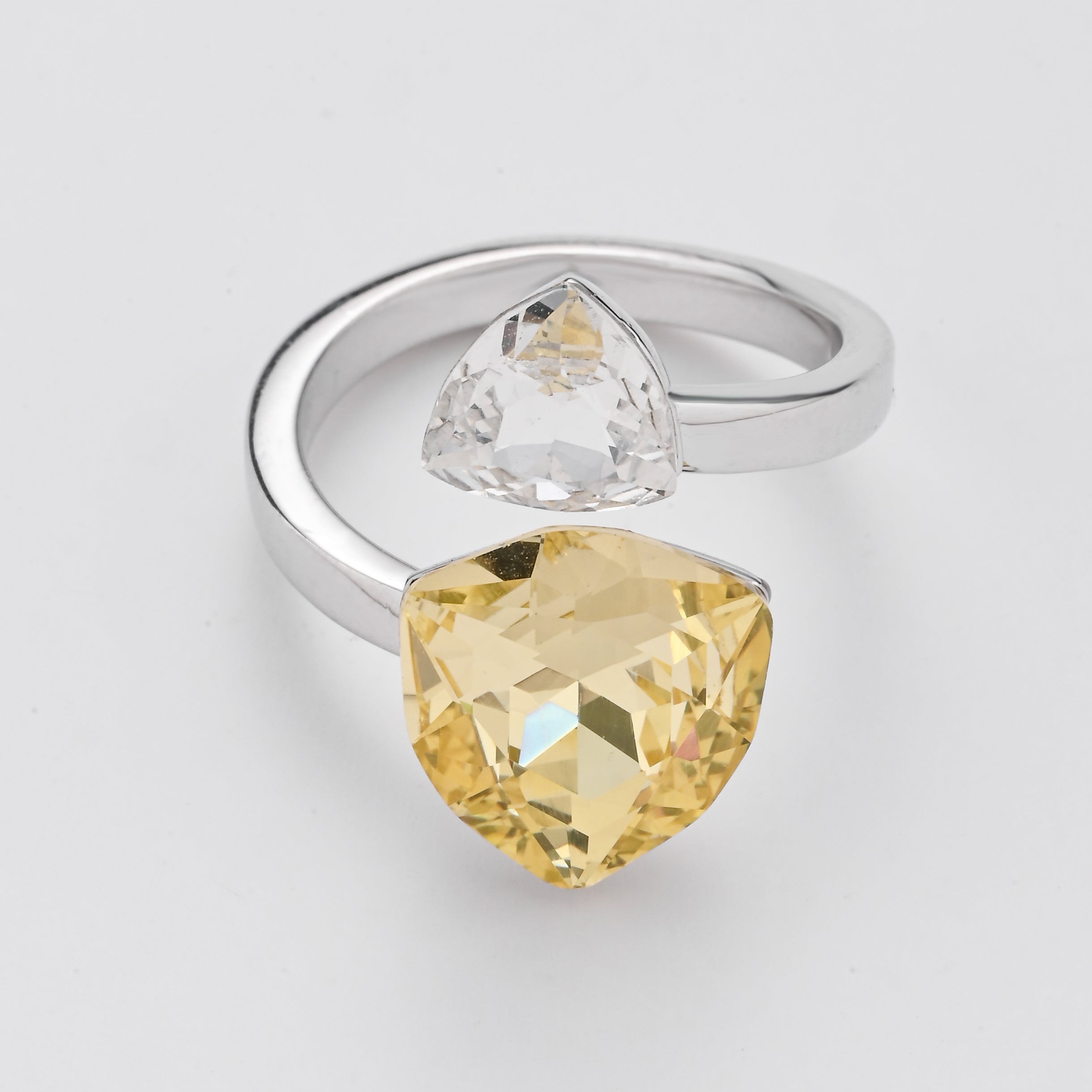 Yellow Heart Crystal Ring