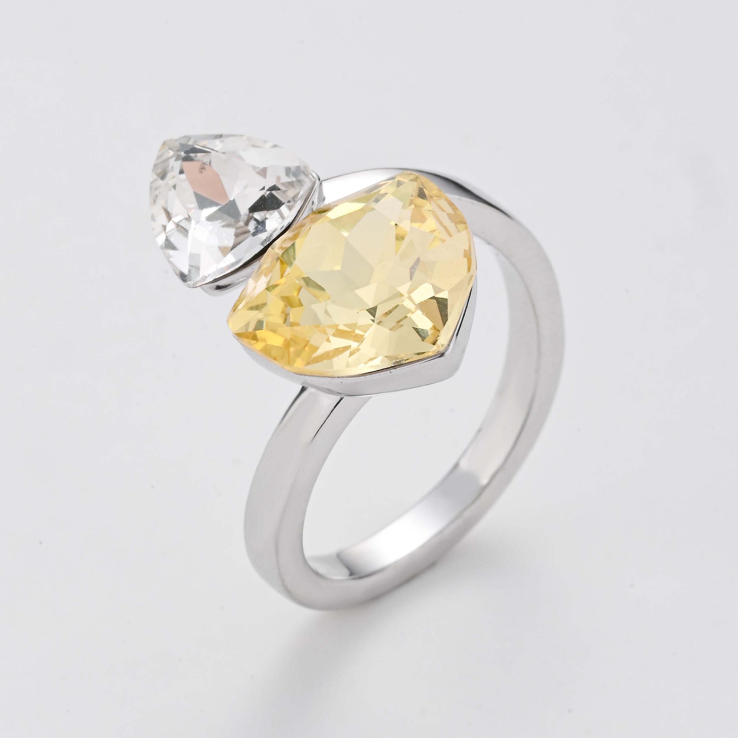 Yellow Heart Crystal Ring