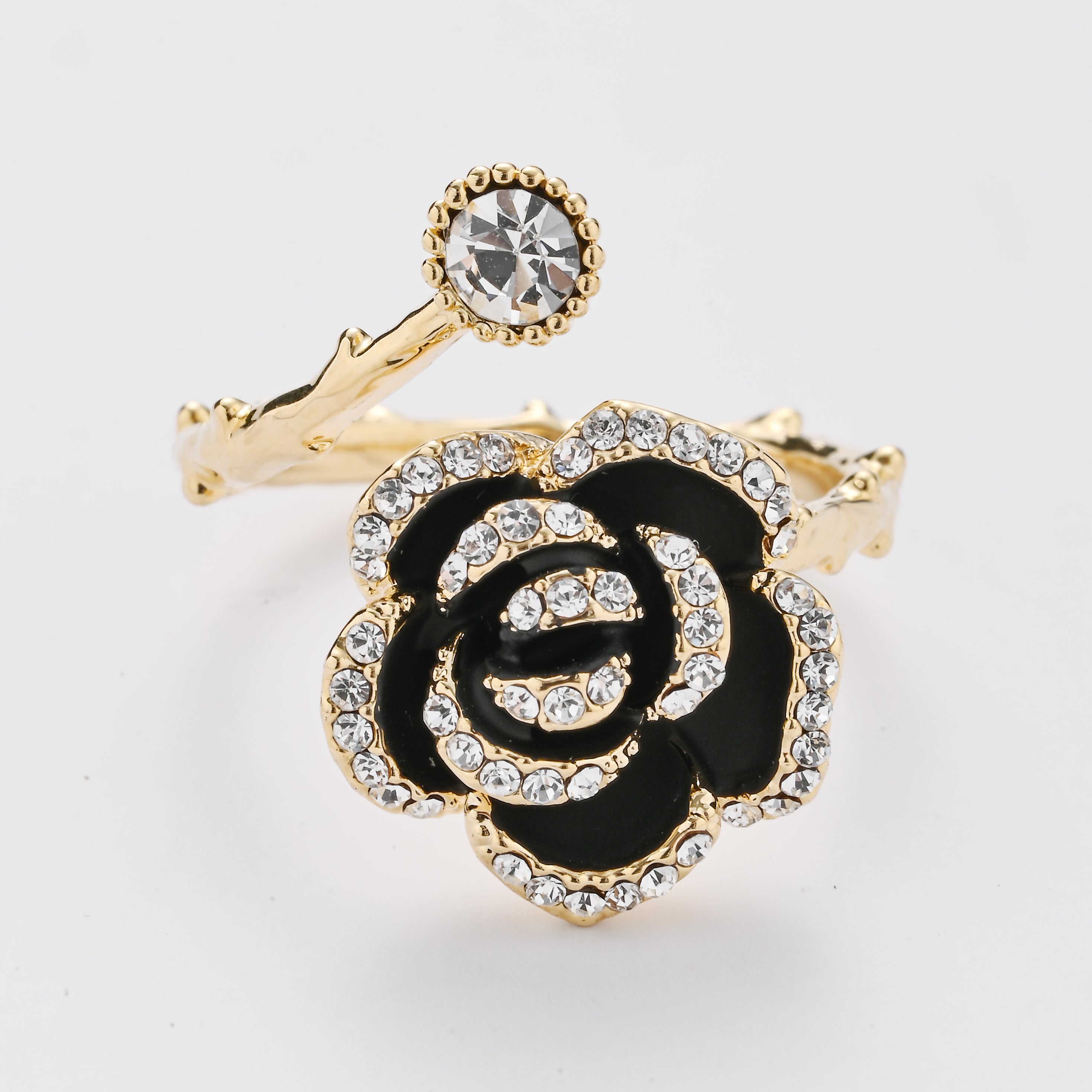 Broche pavé de rosa negra
