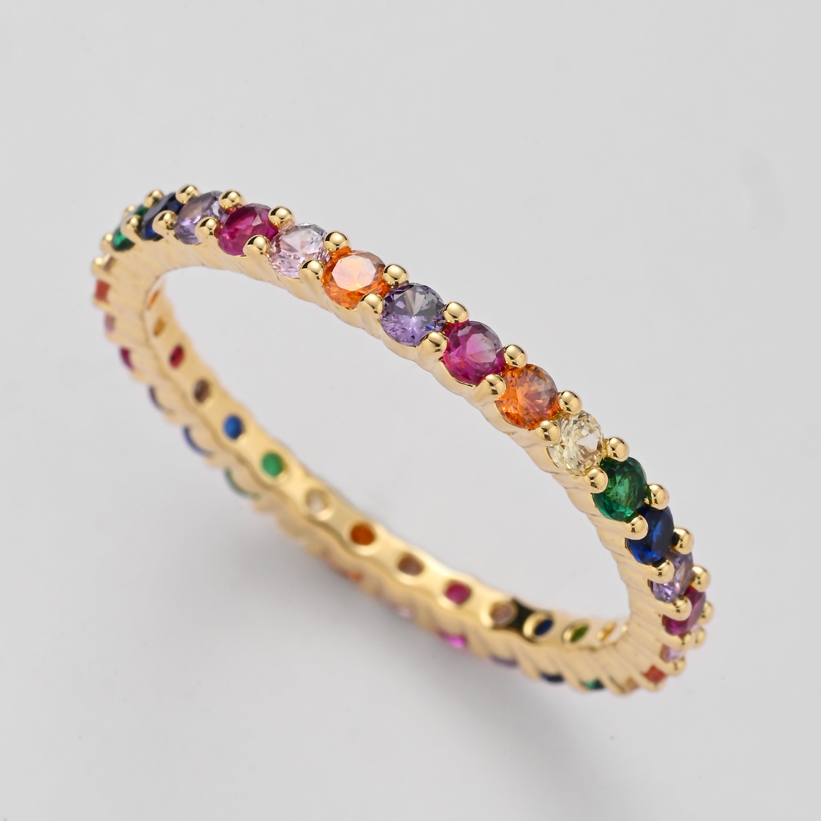 Rainbow Eternity Band Ring
