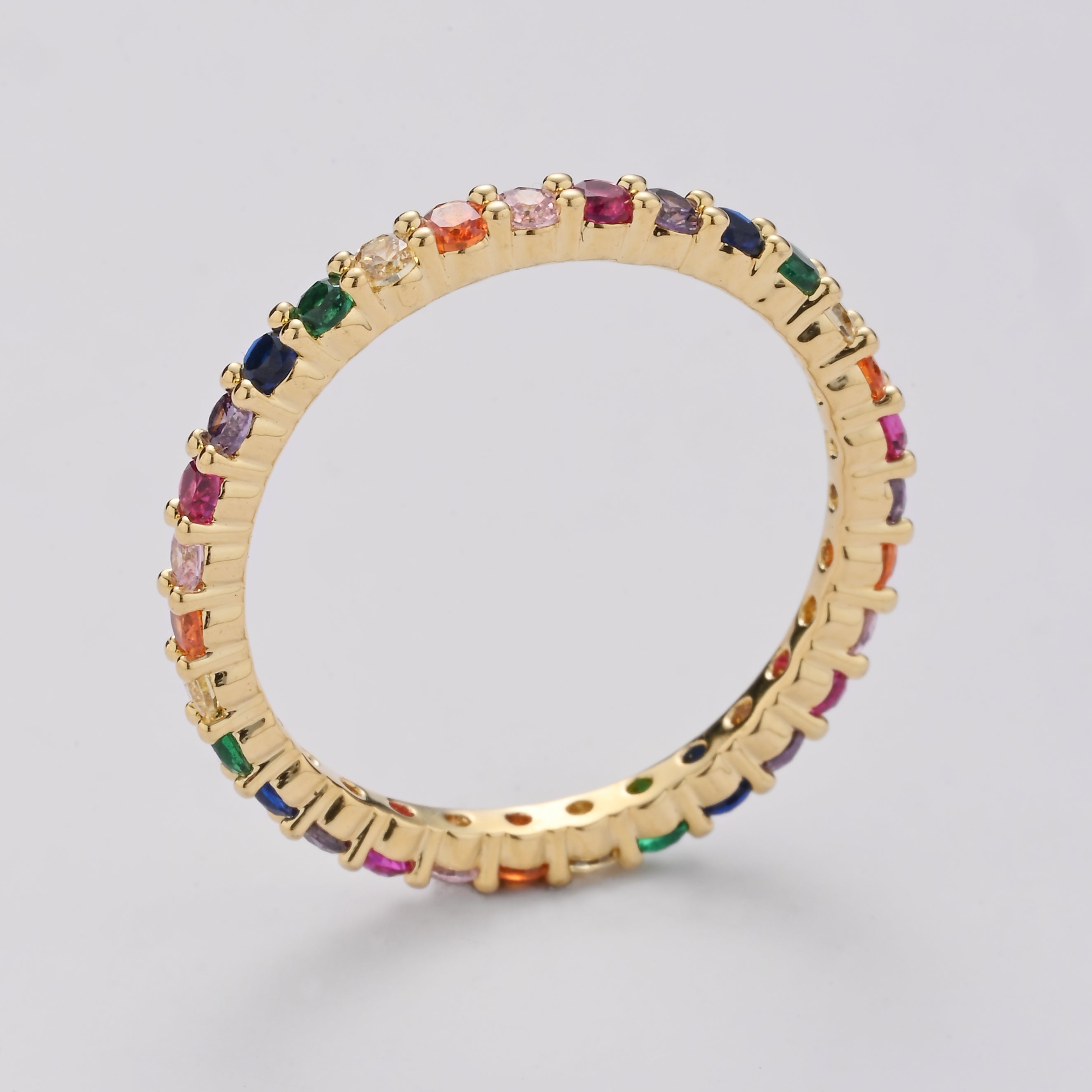 Rainbow Eternity Band Ring