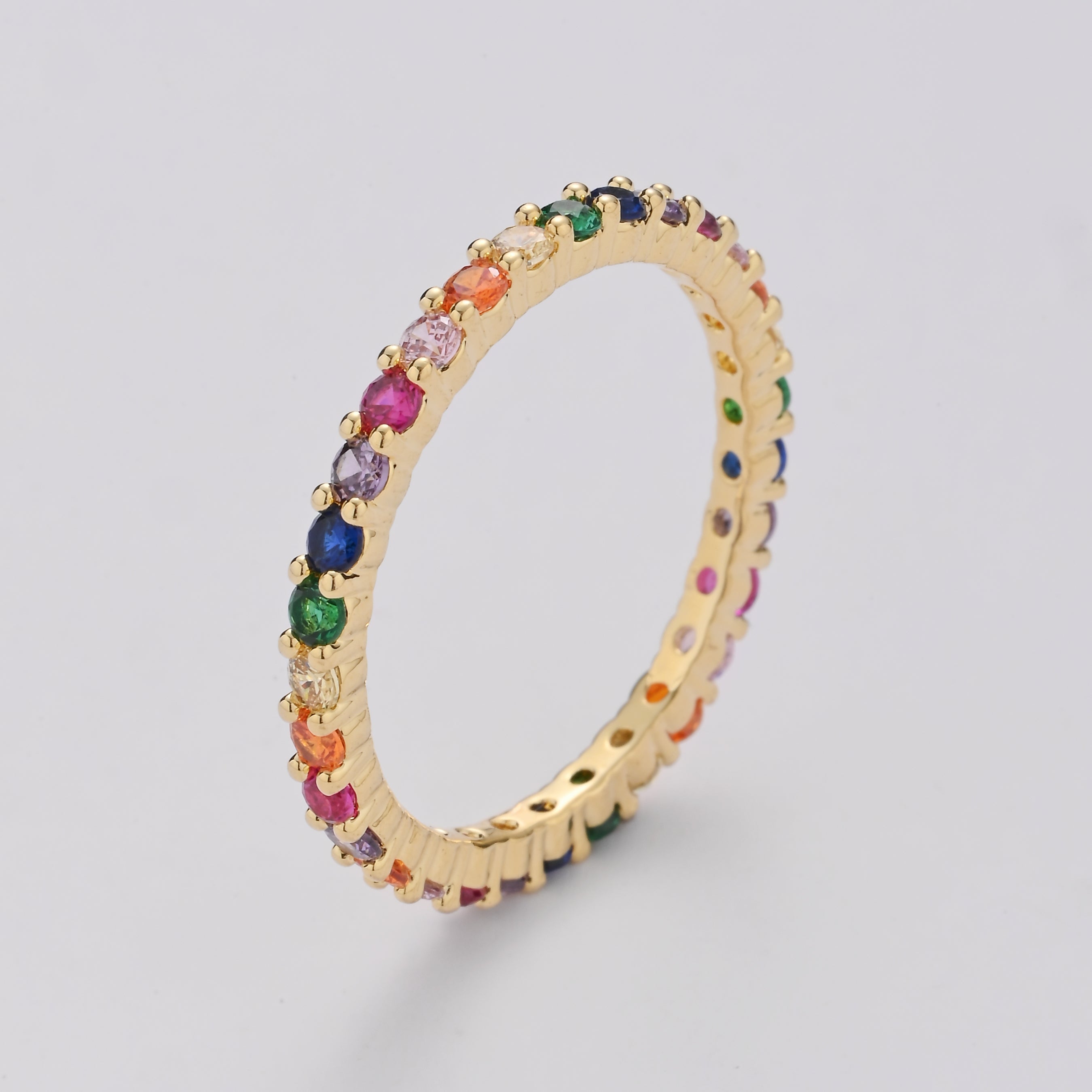 Rainbow Eternity Band Ring