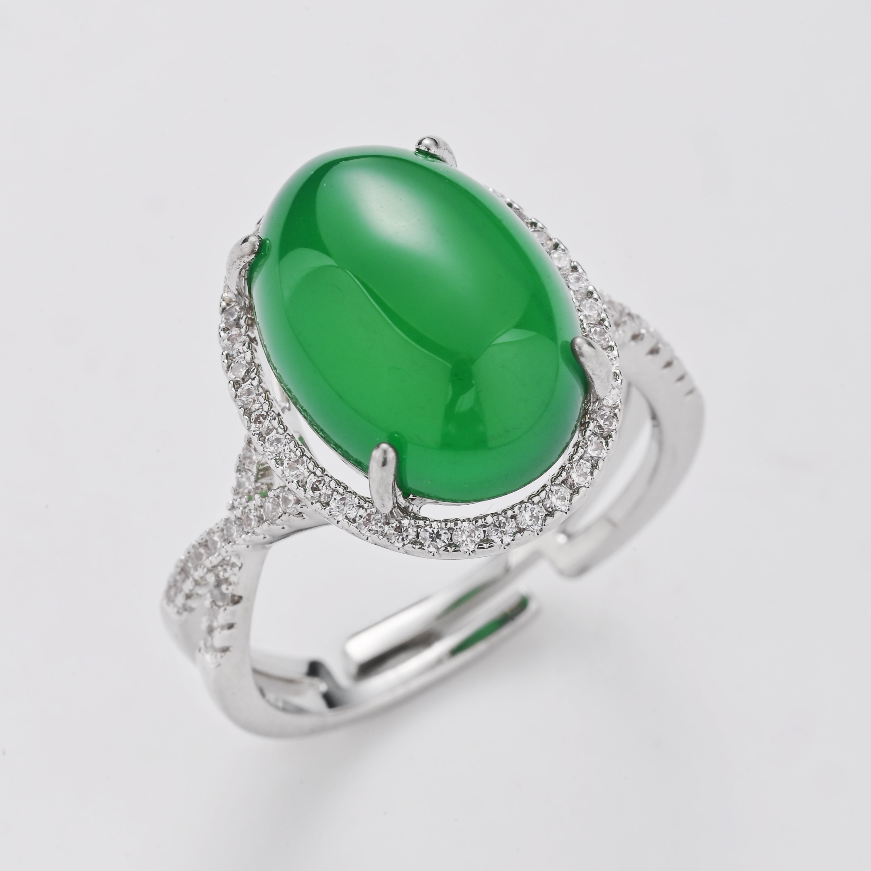 Classic Jade Halo Ring