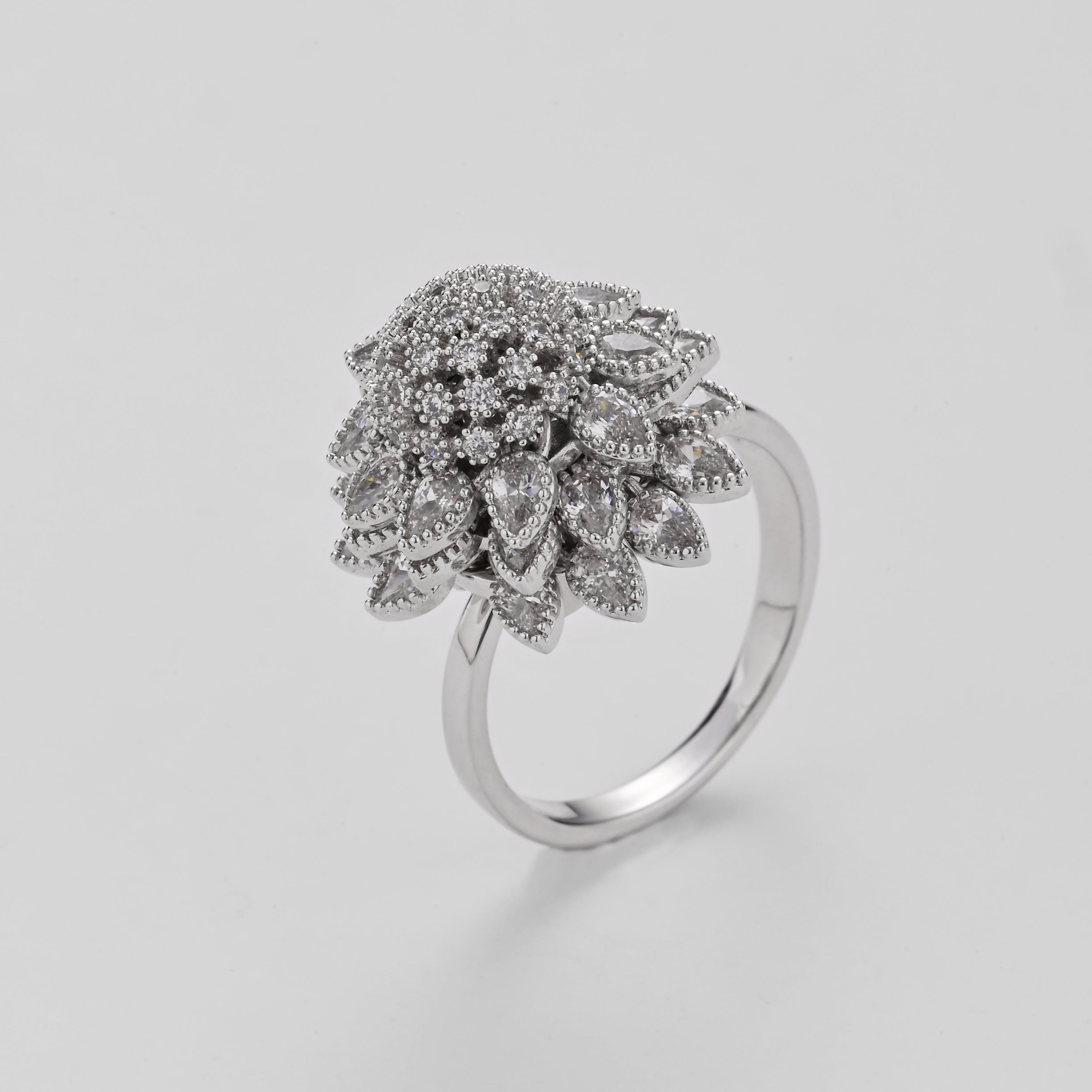 Crystal Flower Bloom Ring