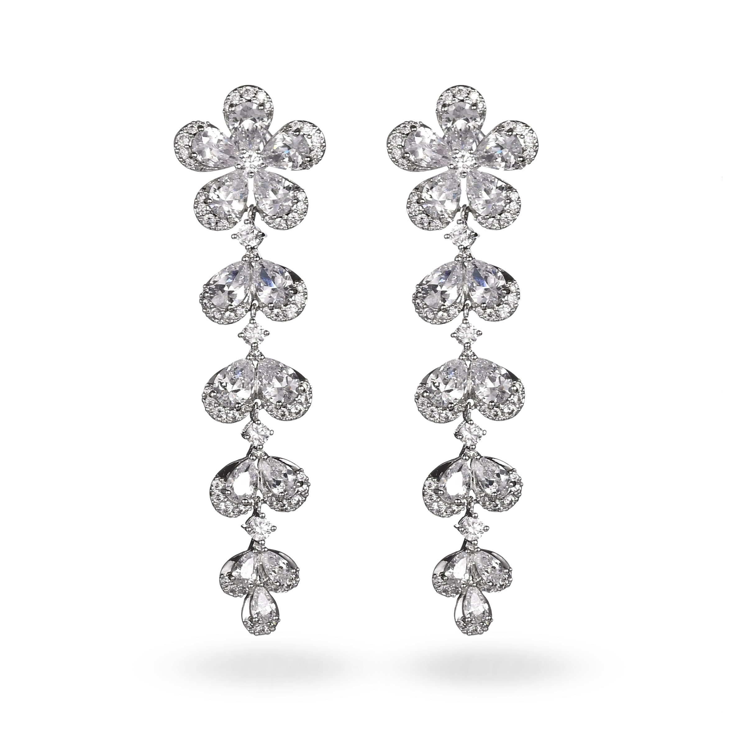 Sparkling Floral Cluster Earrings