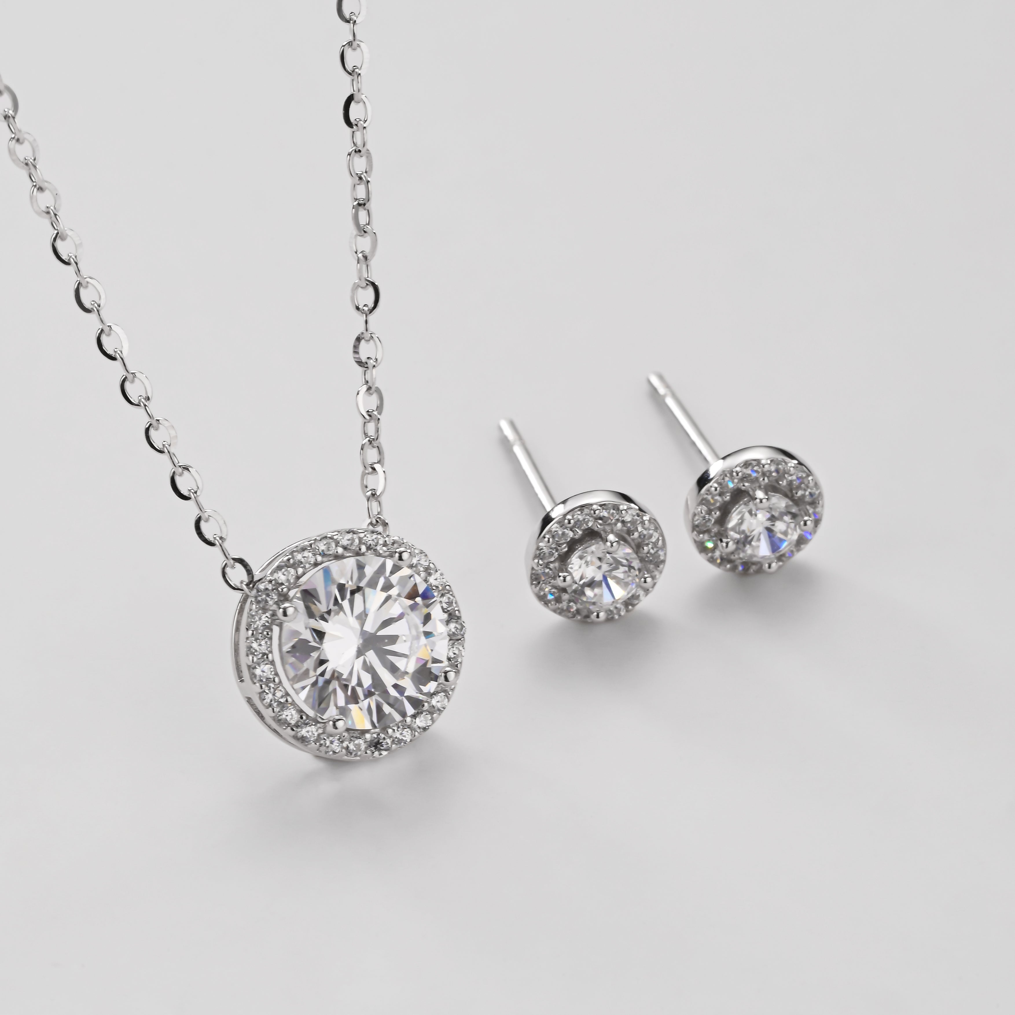 Conjunto de joyas de cristal de halo