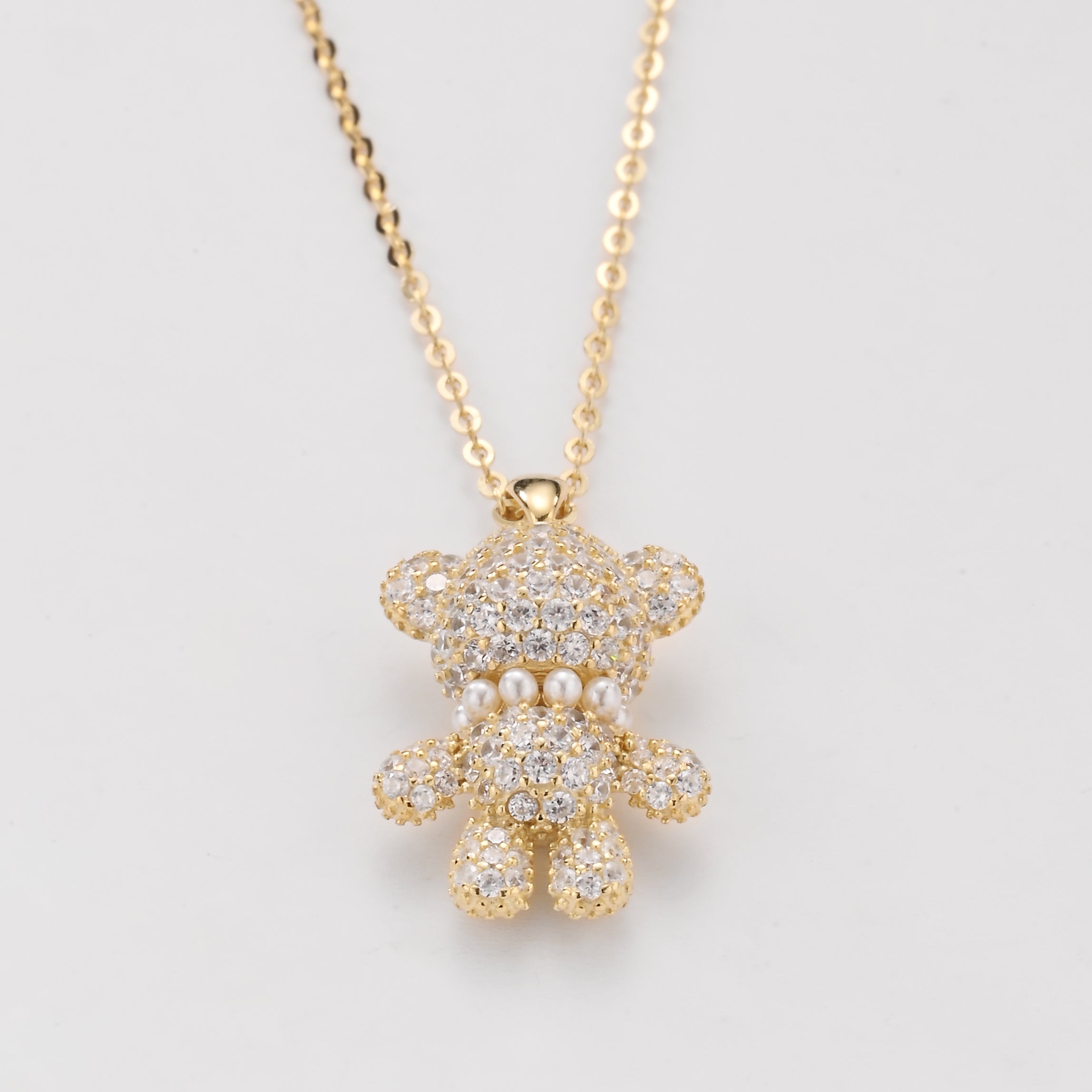 Pendientes de osito de cristal