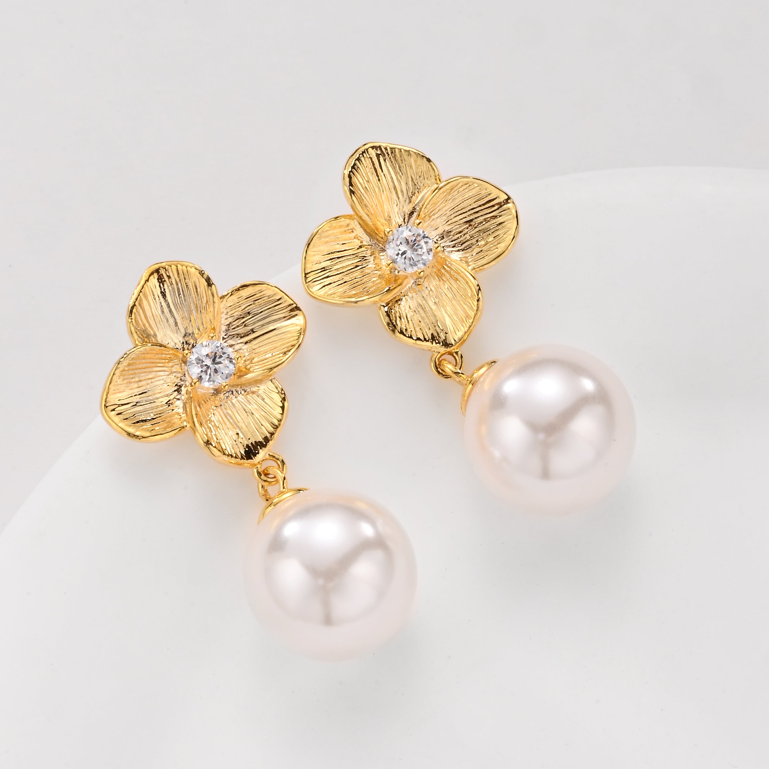 Pendientes de perlas Golden Blossom
