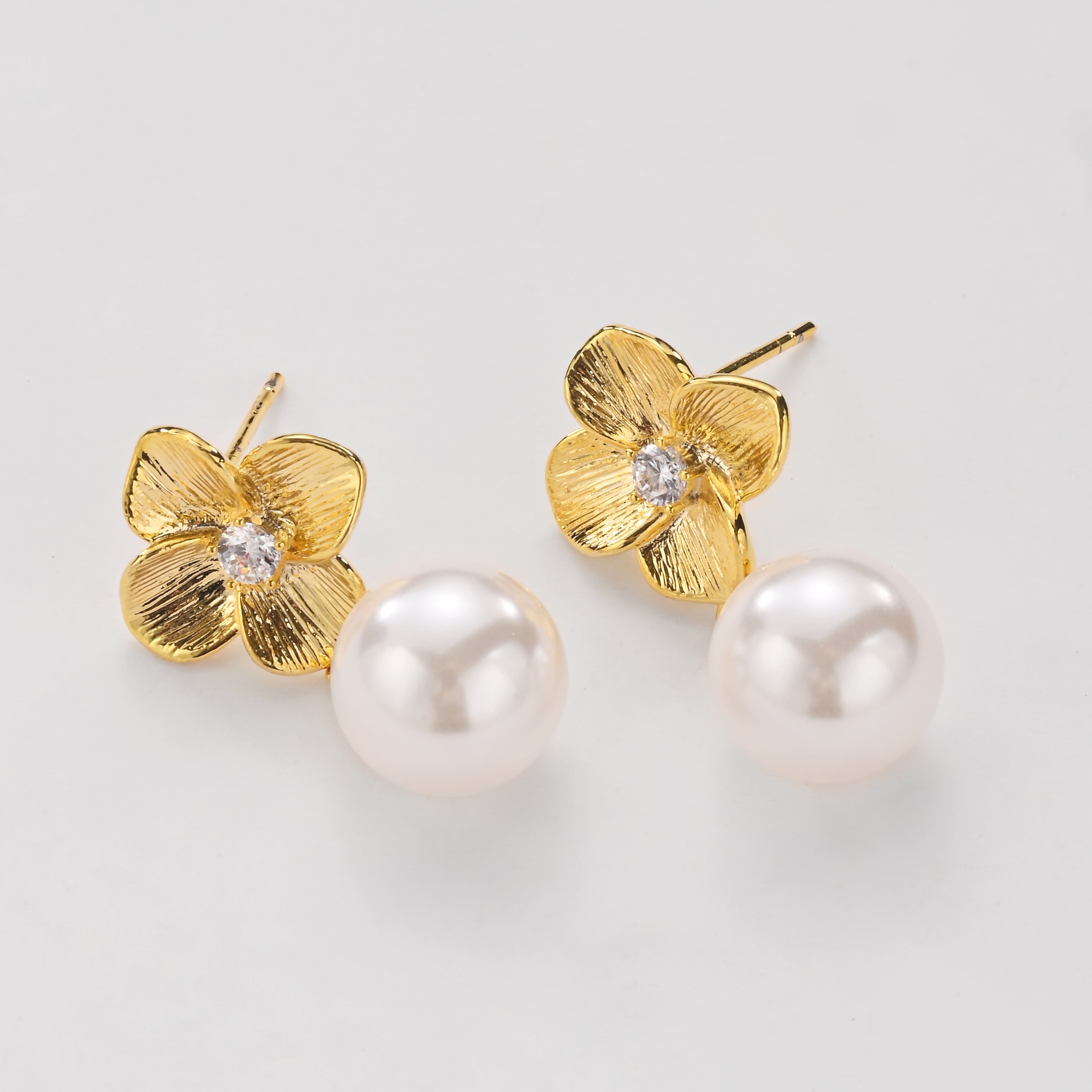 Pendientes de perlas Golden Blossom