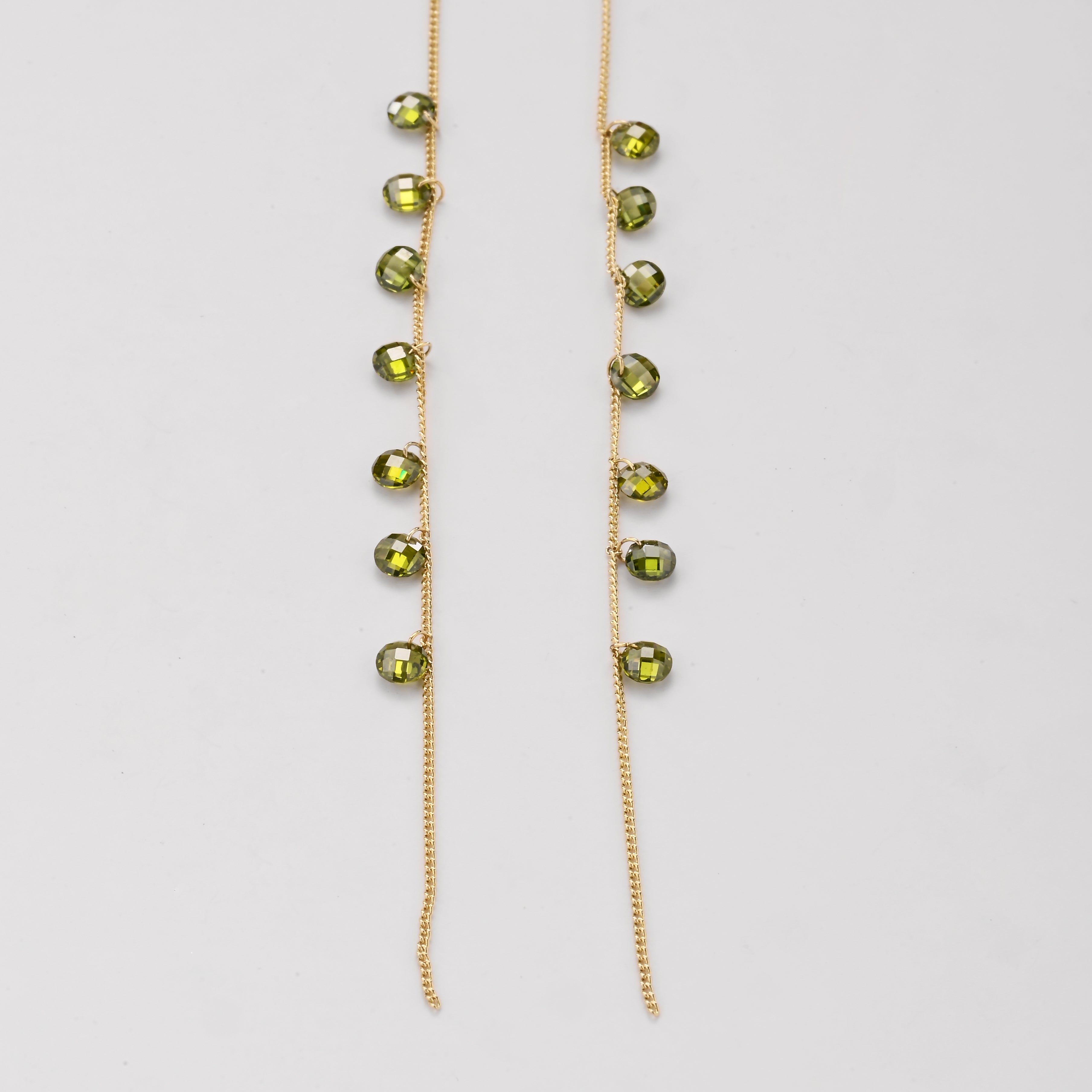 Emerald Meteor Shower Adjustable Earrings