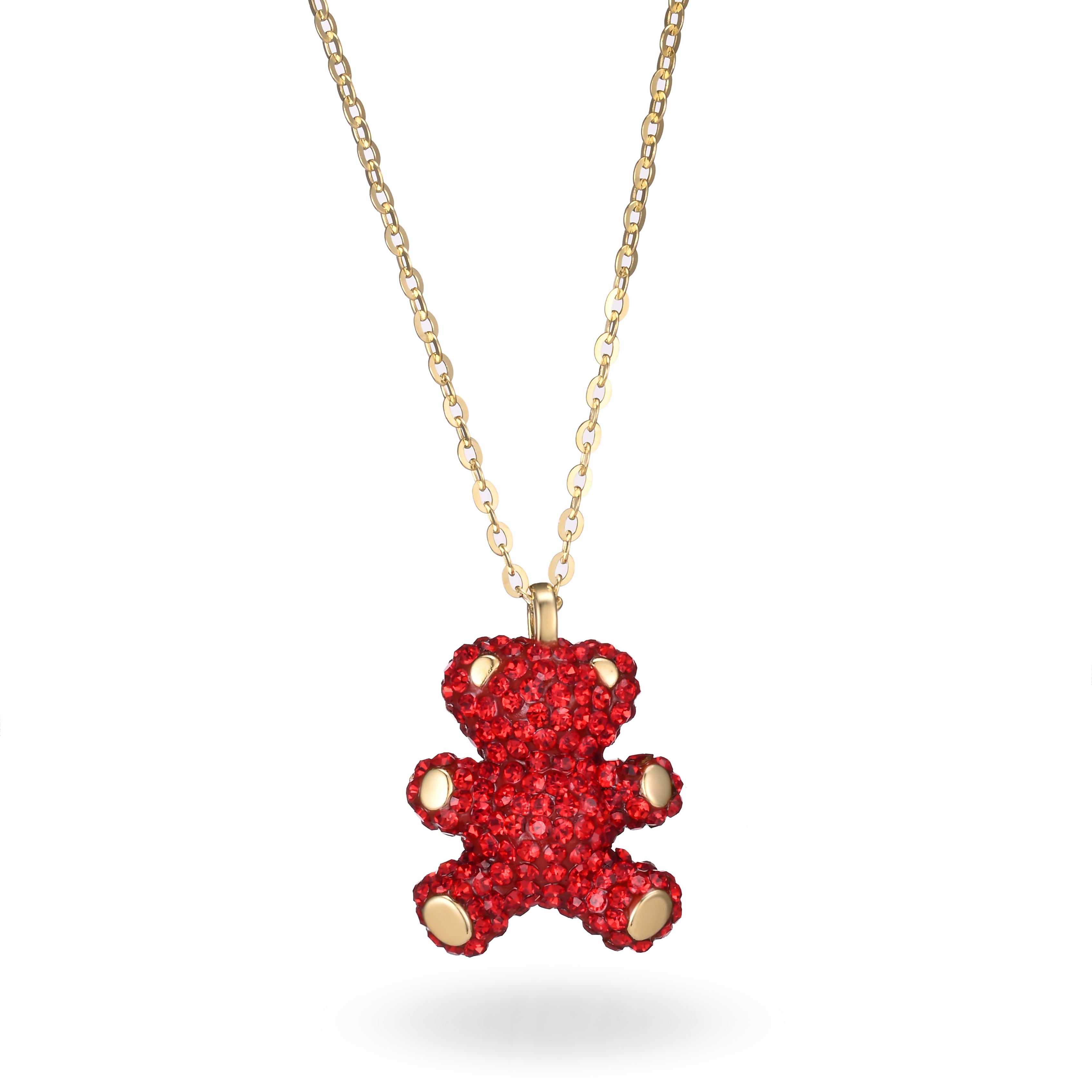 Sterling Silver Twinkling Treasure Double Side Bear Necklace