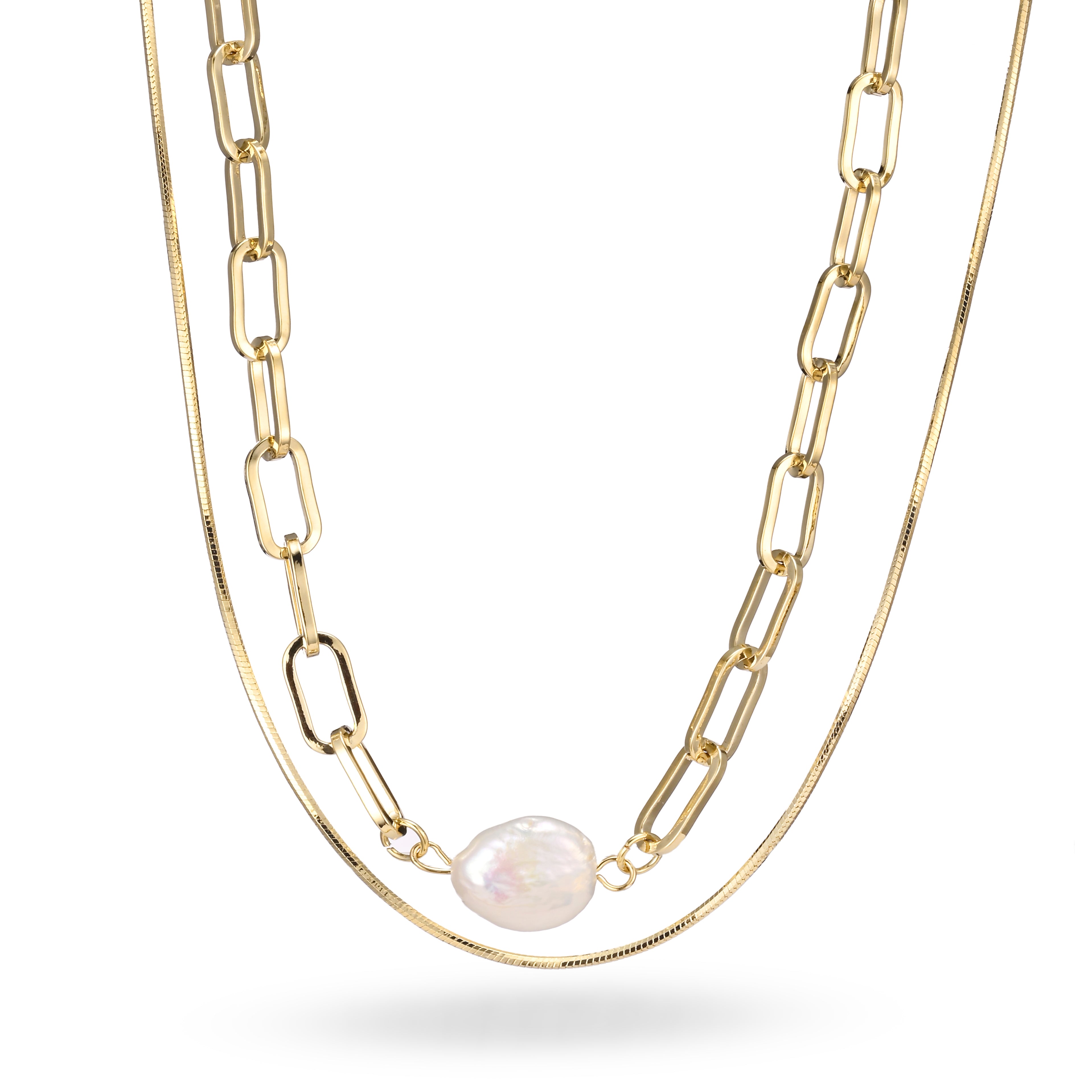 Mixed Texture Layered Necklace Set