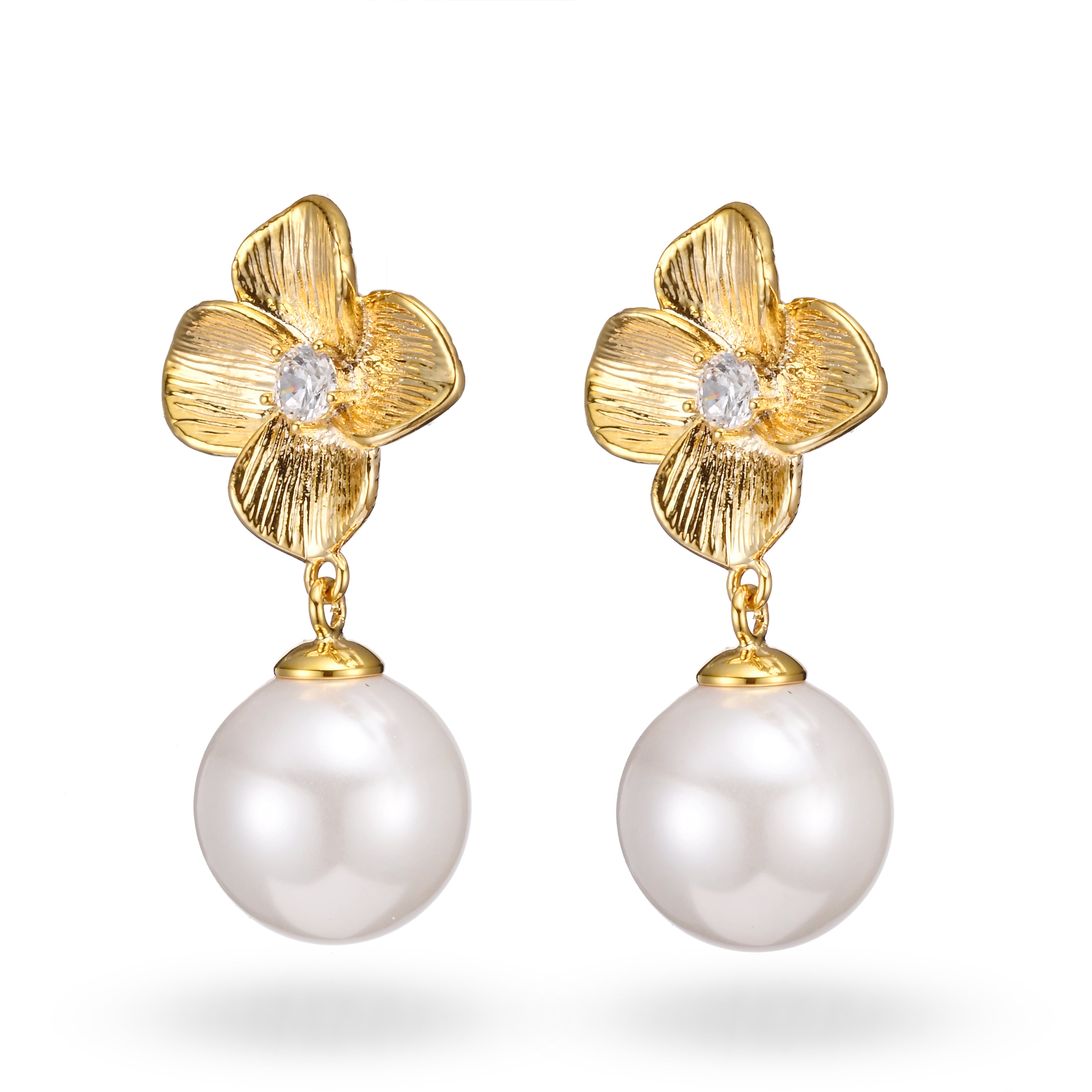 Pendientes de perlas Golden Blossom