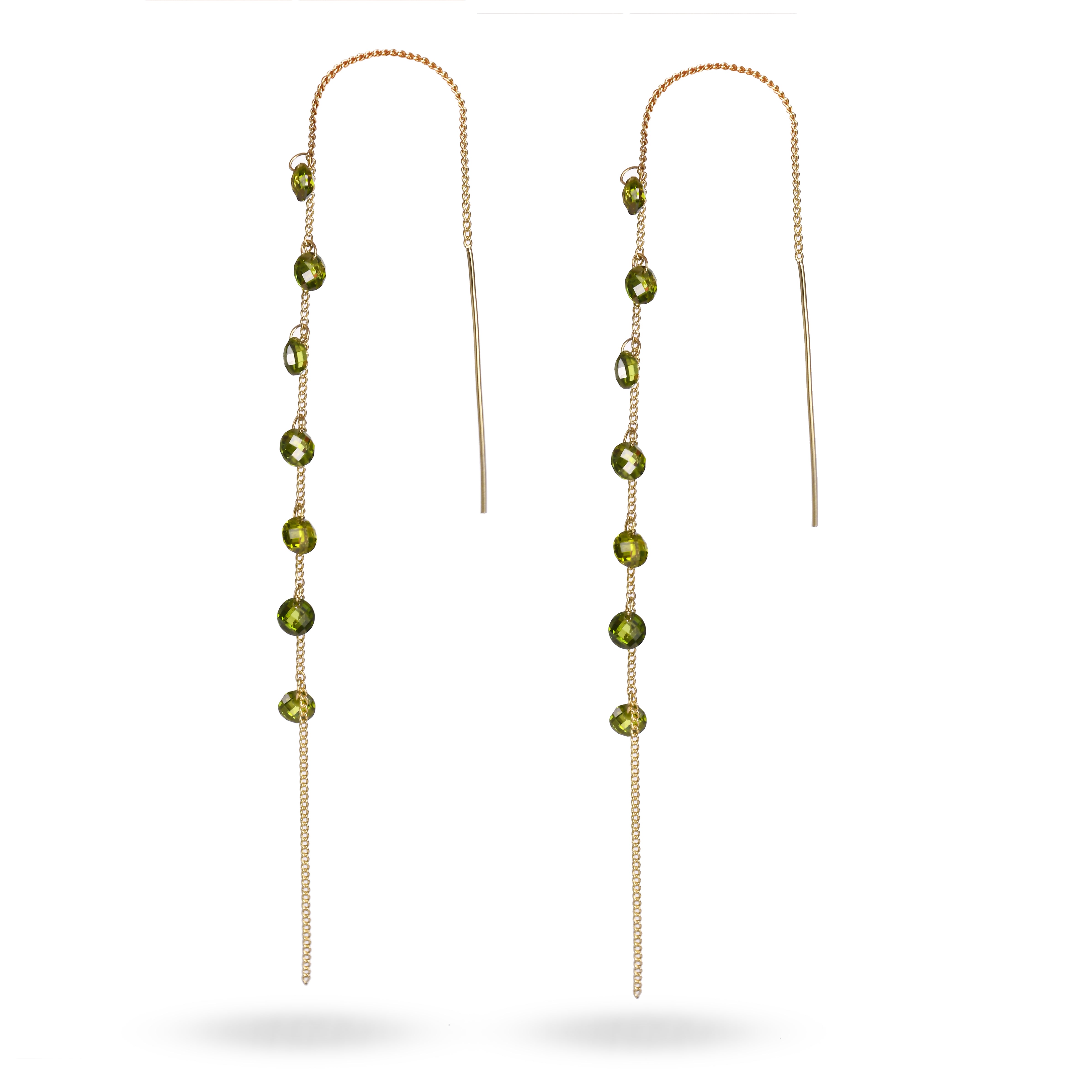 Emerald Meteor Shower Adjustable Earrings