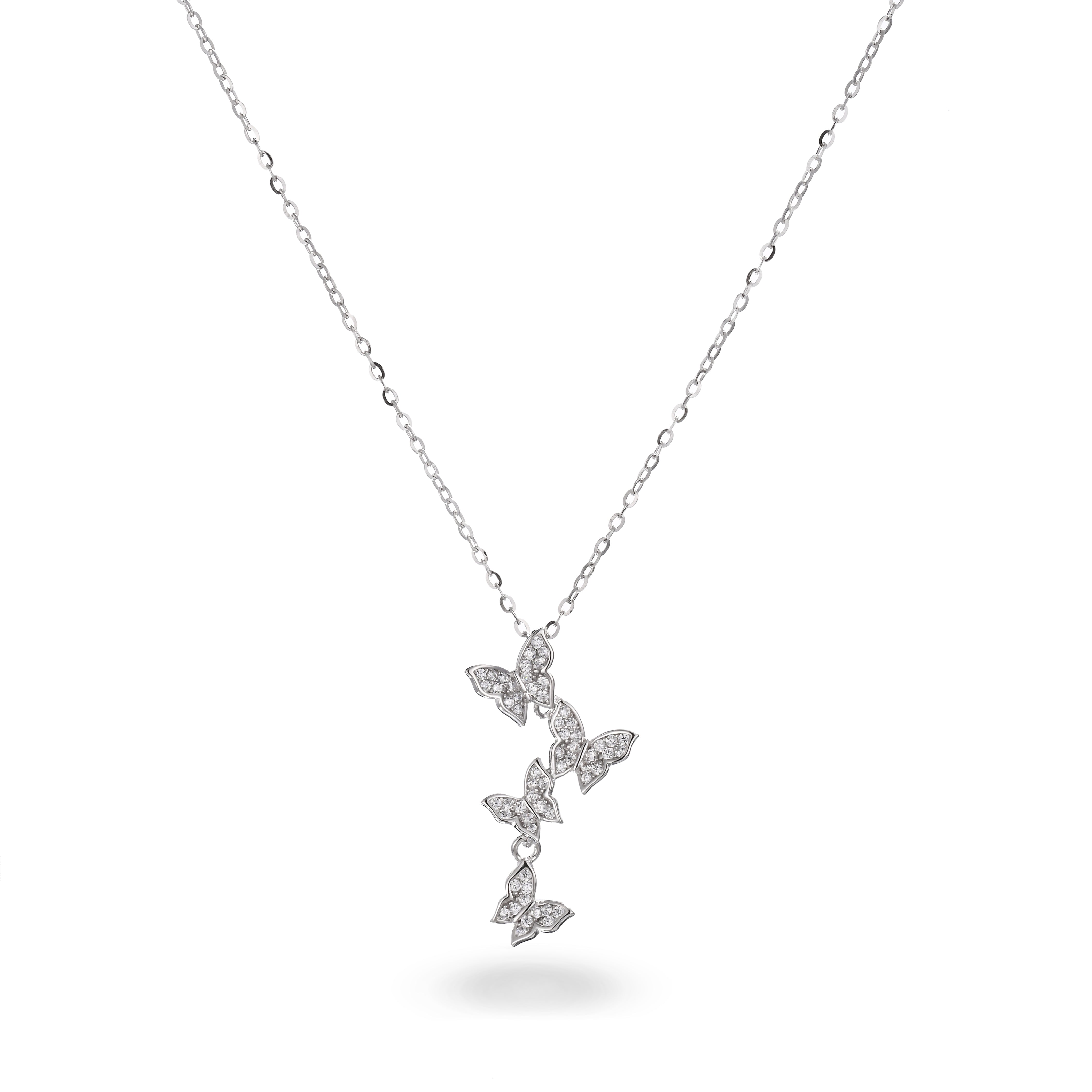 Collar en cascada de mariposas danzantes