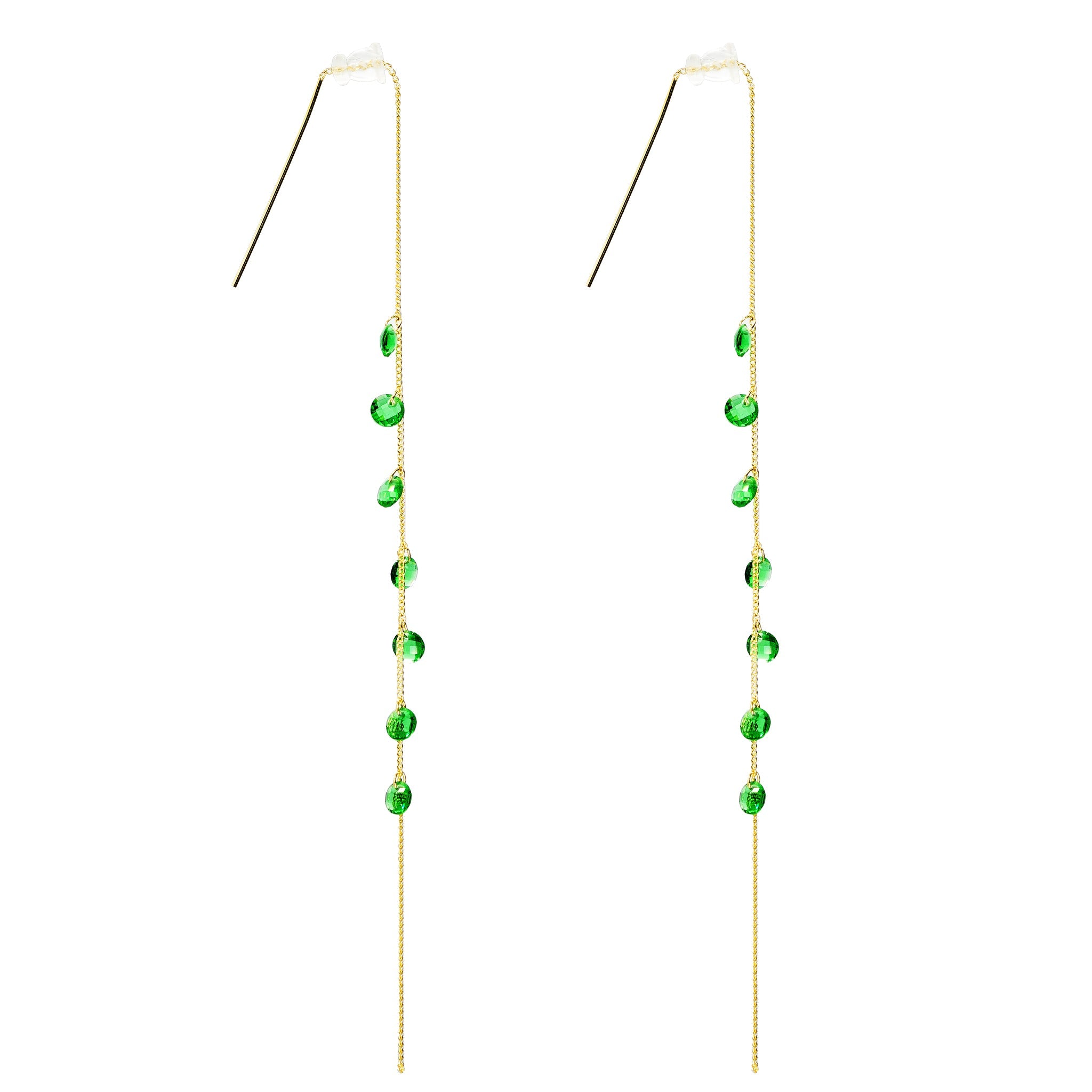 Emerald Meteor Shower Adjustable Earrings