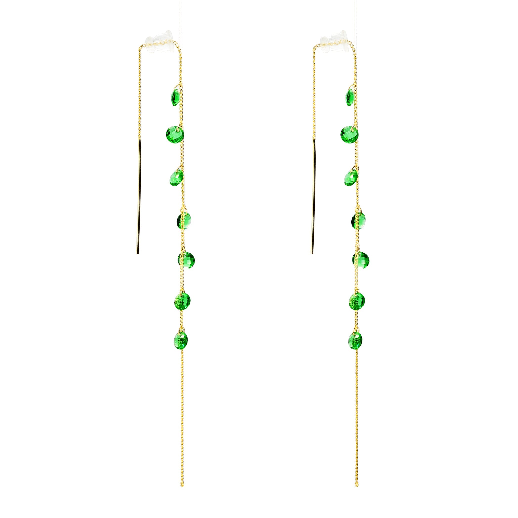 Emerald Meteor Shower Adjustable Earrings