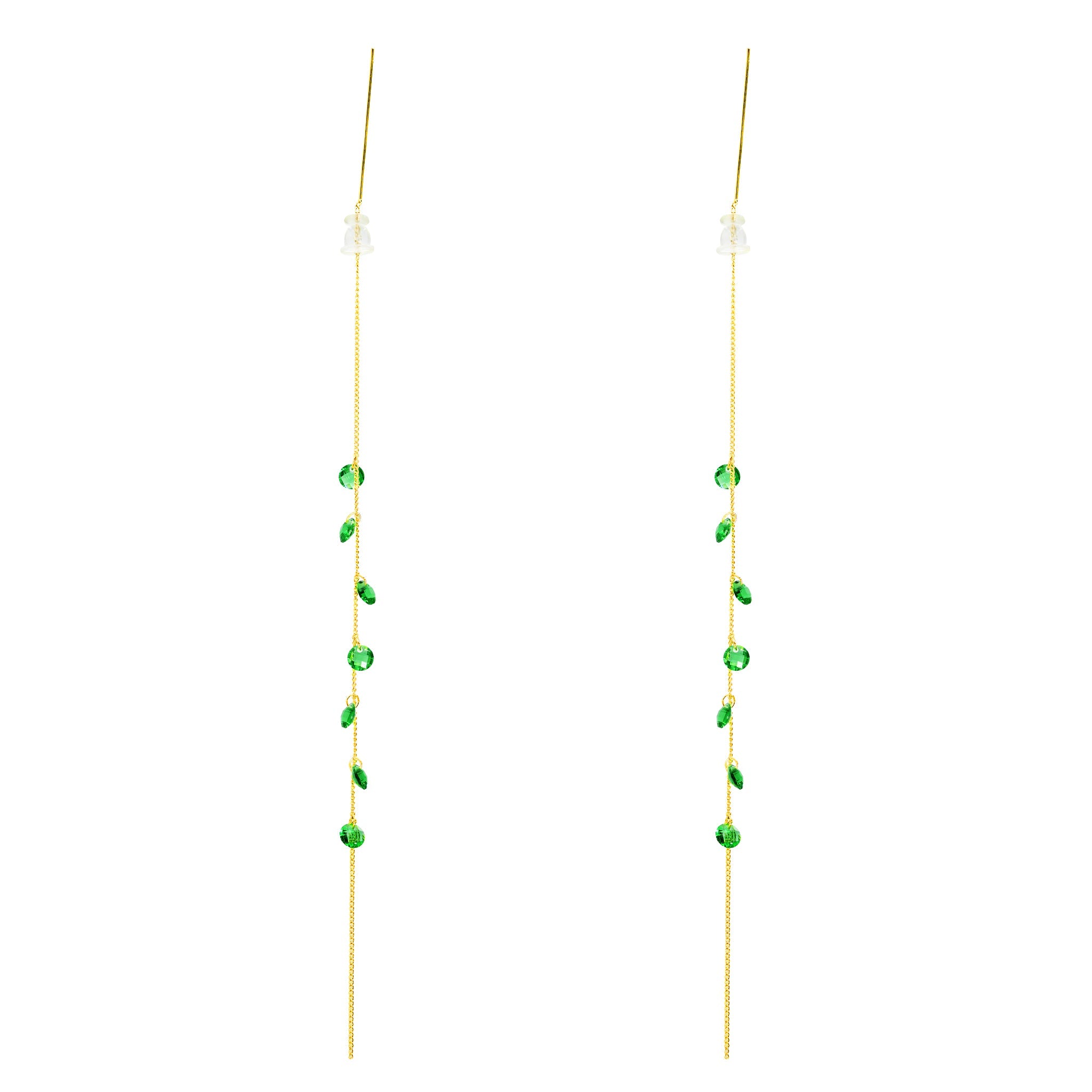 Emerald Meteor Shower Adjustable Earrings