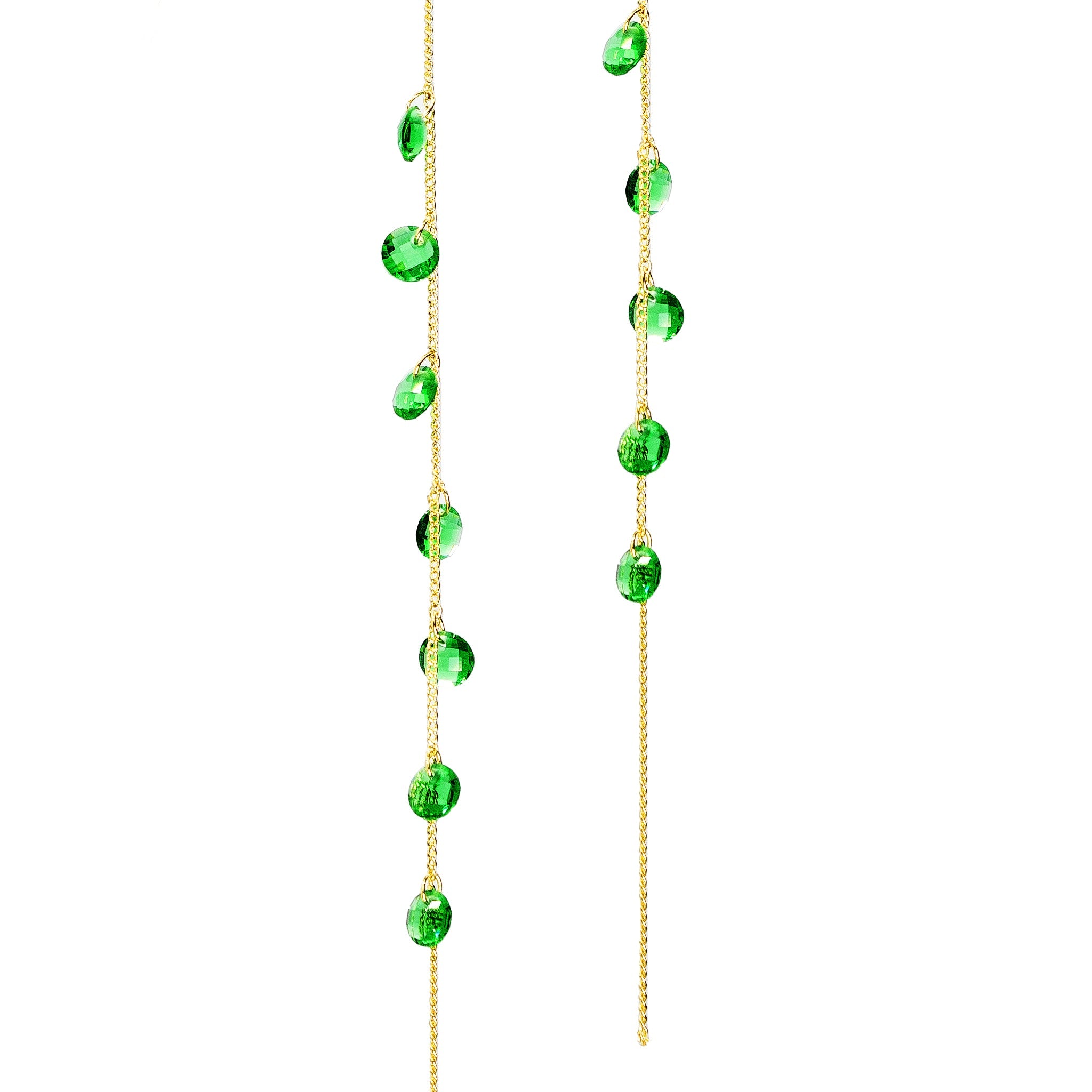 Emerald Meteor Shower Adjustable Earrings