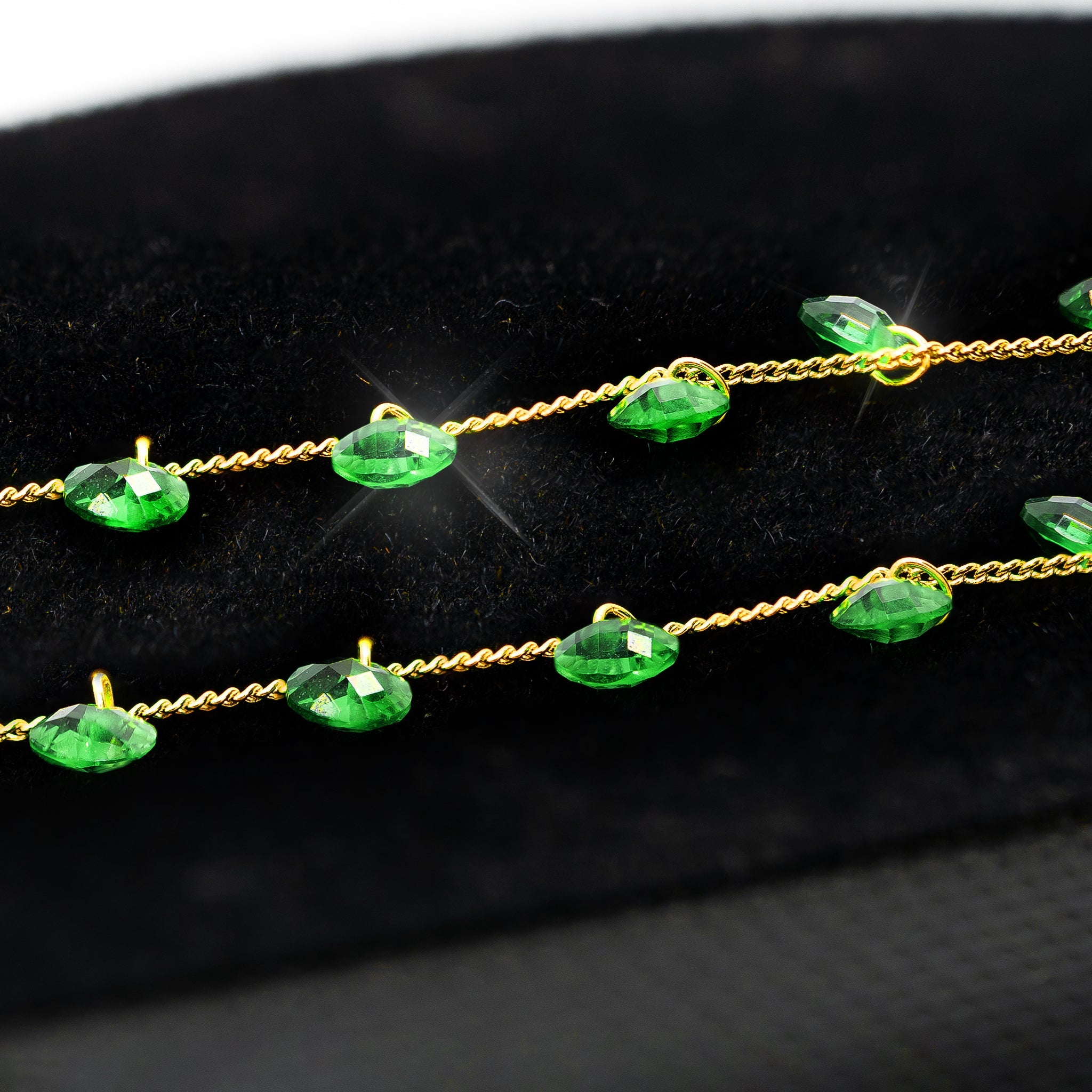 Emerald Meteor Shower Adjustable Earrings