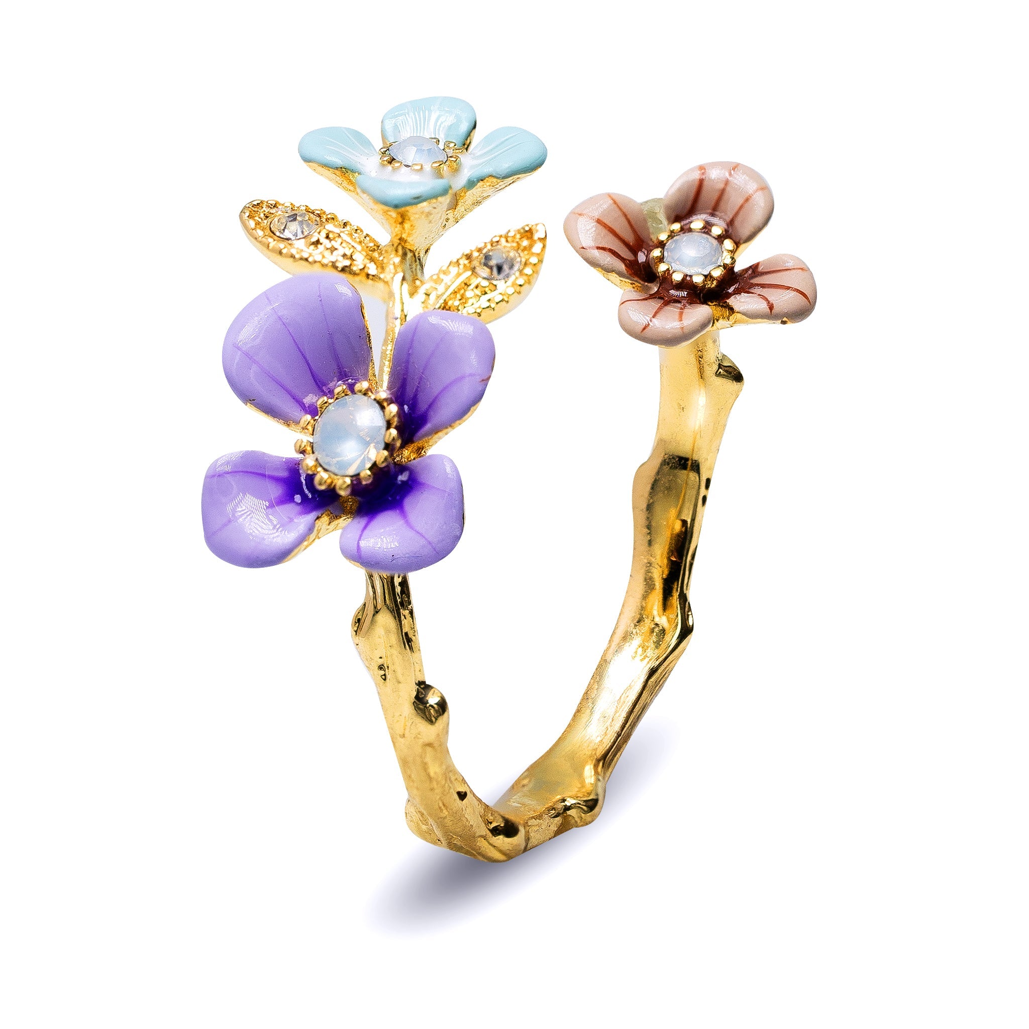 Lucky Wildflower Blossom Adjustable Ring
