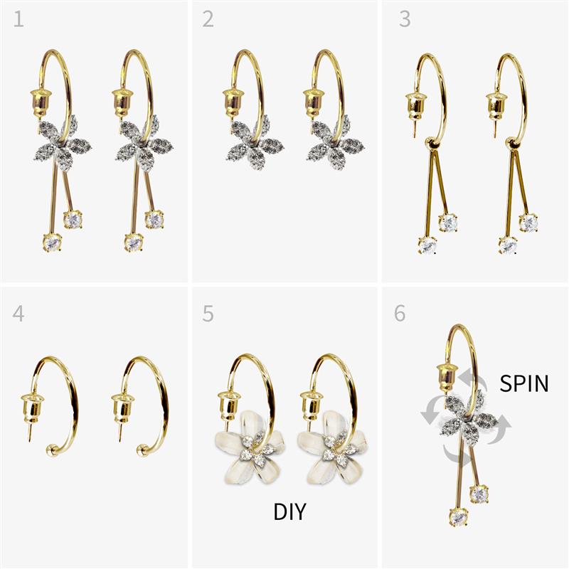 Pendientes ajustables Glamour Lily 6 en 1